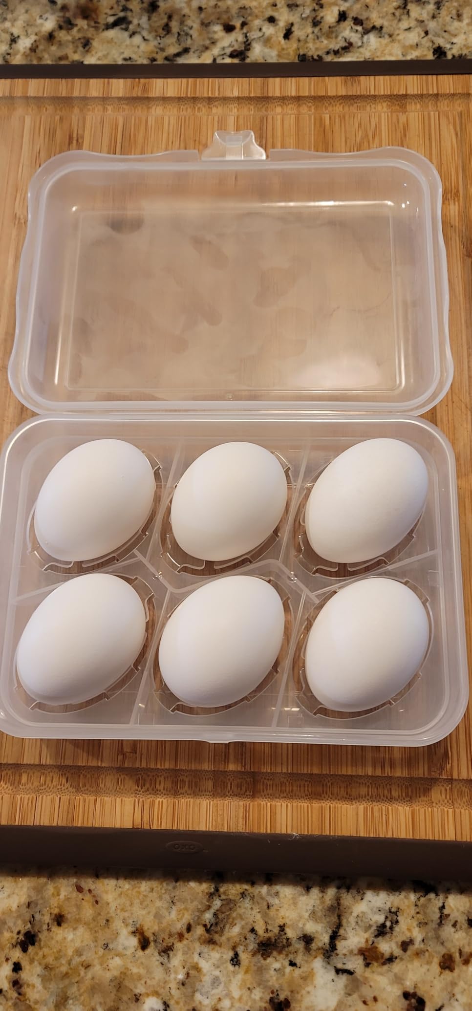 ZPU Egg Holder Camping, 1Pcs 6 Grid Egg Container, Plastic Egg Carrier for Camping Picnic Travel Outdoor Refrigerator Kitchen, Protective Egg Storage Case, Clear White customer photo 1