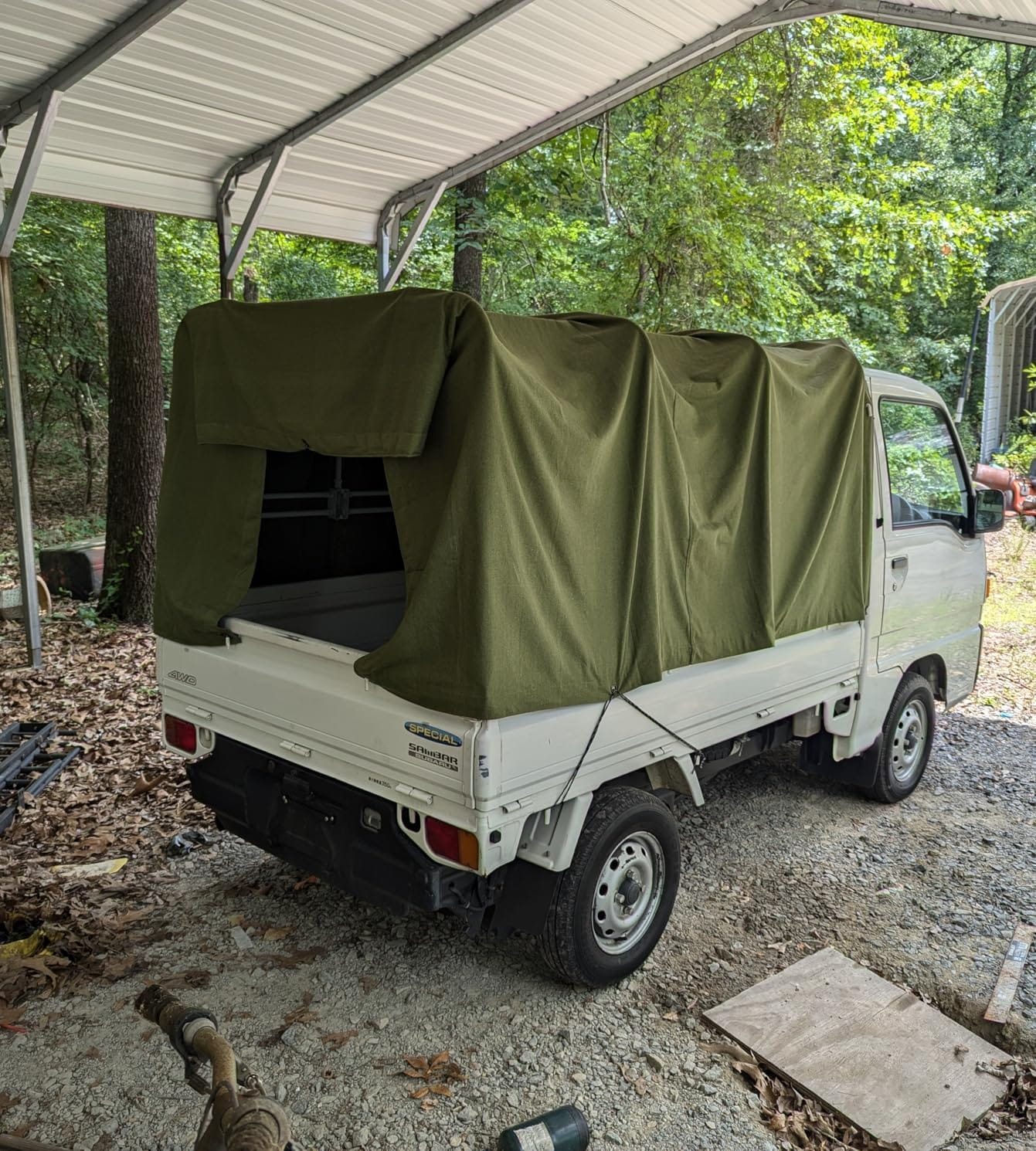 Zuperia Heavy Duty Canvas Tarp (8' x 10' ft - Pack of 2) with Rustproof Grommets, UV Resistant & Tear Resistant Multipurpose Tarpaulin Cover for Outdoor, Industrial & Commercial Use (Olive Green) customer photo 2