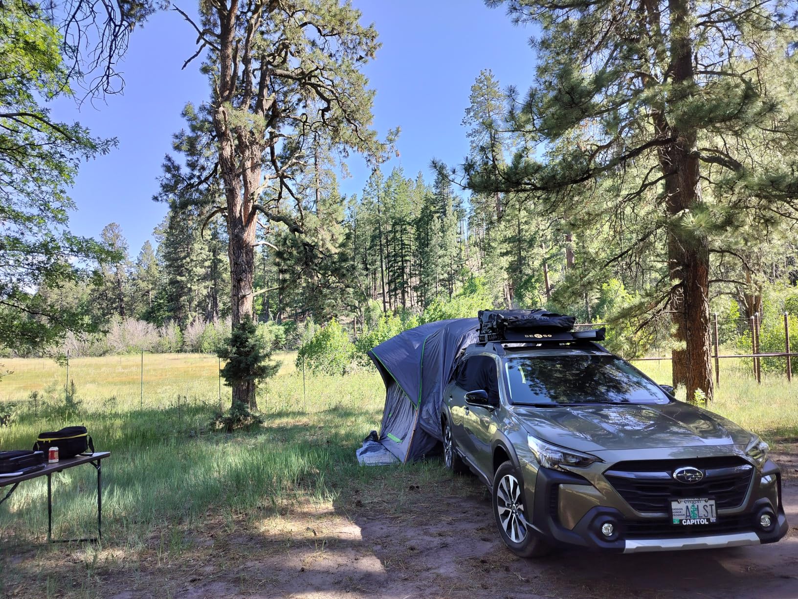 JOYTUTUS SUV Tent for Camping with Rainfly, Double Door Design Car Tent with Aluminum Poles, SUV Tailgate Tent with Waterproof PU2000mm Double Layer for 4-8 Person, Green customer photo 2
