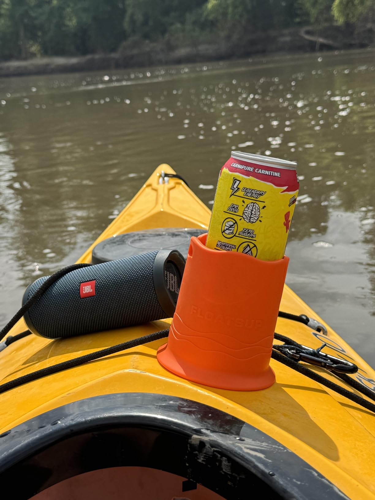 Floatsup Paddle Board Cup Holder - Neon Pink | Works with SUP & Kayak, Fits Cans and Bottles Up to 3