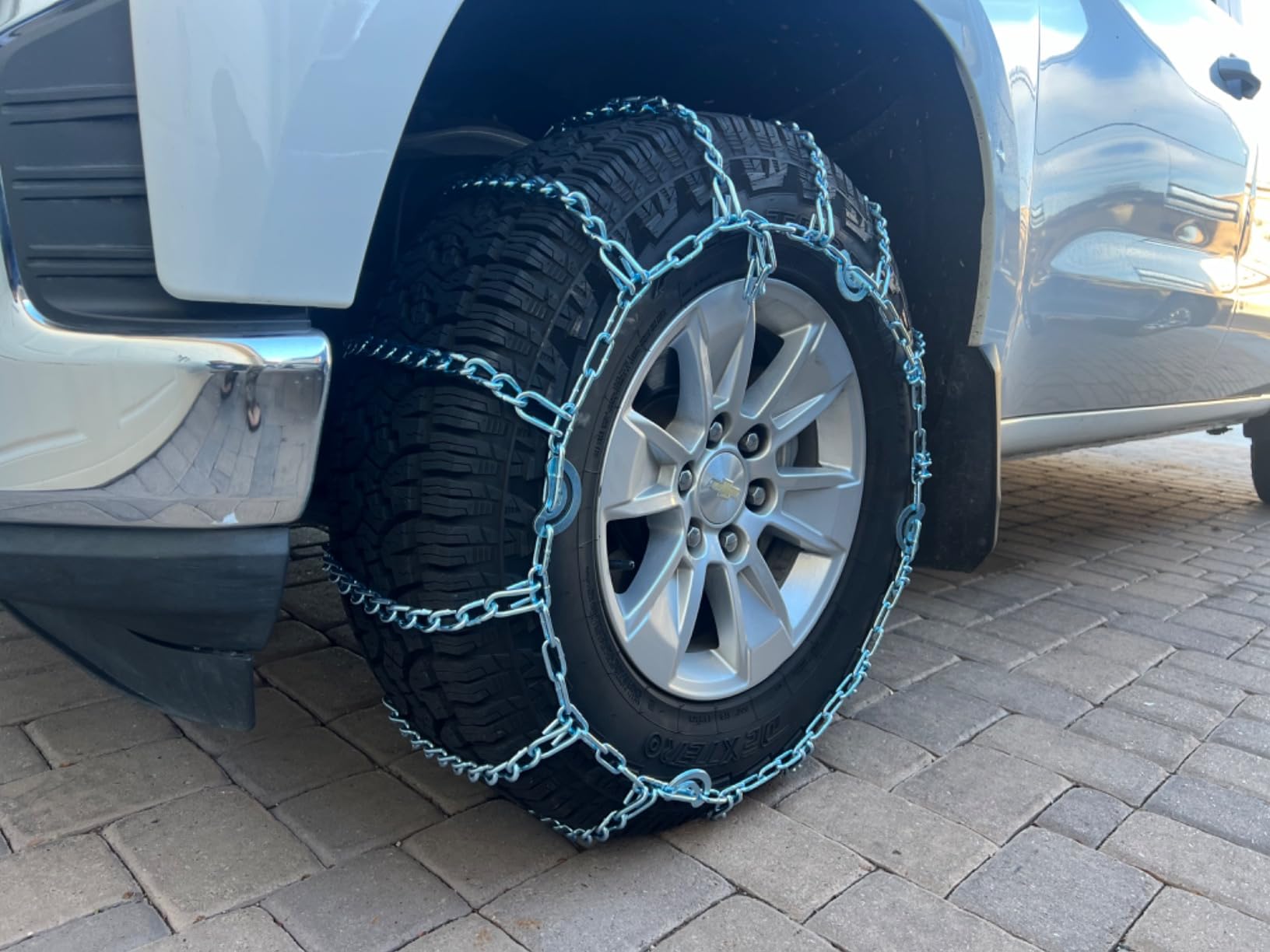SCITOO QG2228CAM Snow Chains for Car Pickup Trucks SUV, Universal Emergency Tire Traction Chain - Set of 2 customer photo 2