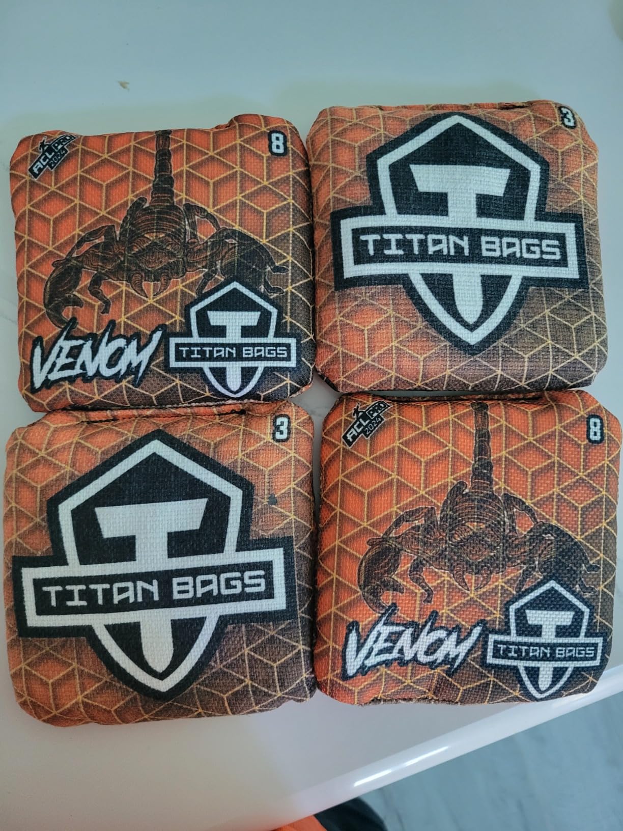 Titan Bags Venom ACL Cornhole Bags - Set of 4 - Speed 3/8 | ACL PRO Approved - 6