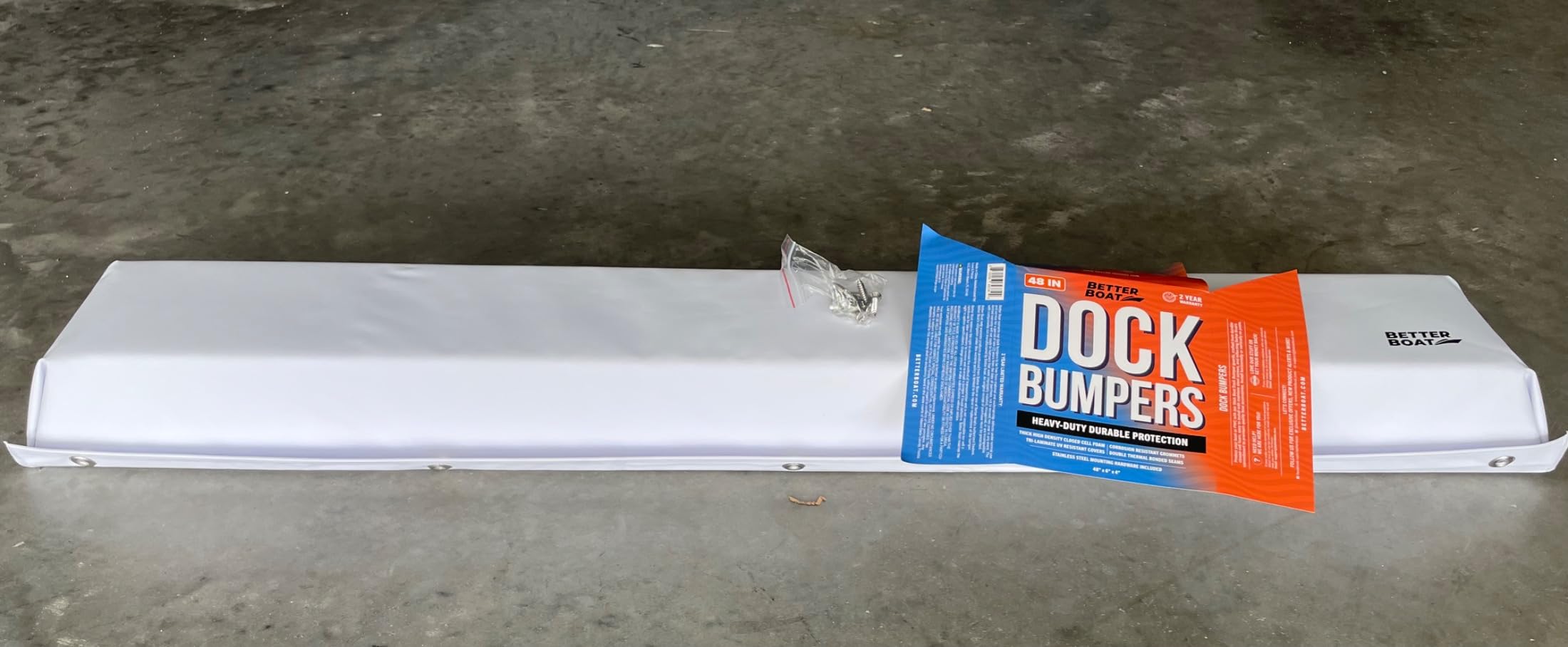 Dock Bumpers, 6x4 Inch High Density Foam Boat Dock Bumper Guards, Piling | Bumper Pads for Dock Edge, Vertical or Horizontal Mounting, Stainless Steel Screws Included, UV Resistant Vinyl, Better Boat customer photo 2
