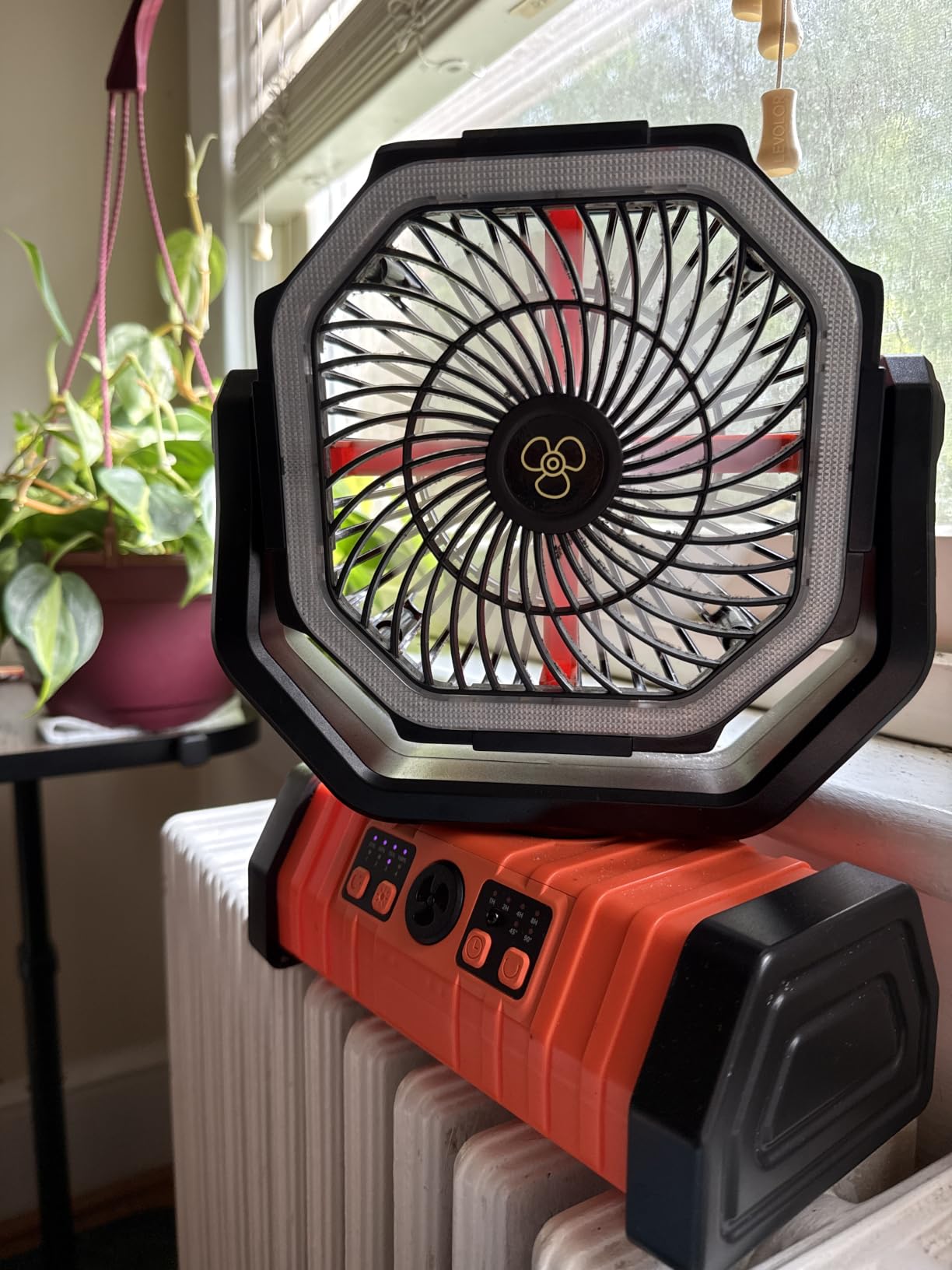 Camping Fan - 20000mAh Battery Powered Fan Rechargeable with LED Lantern - Portable Outdoor Tent Fans with Hanging Hook 4 Speeds Wind Remote Control customer photo 1