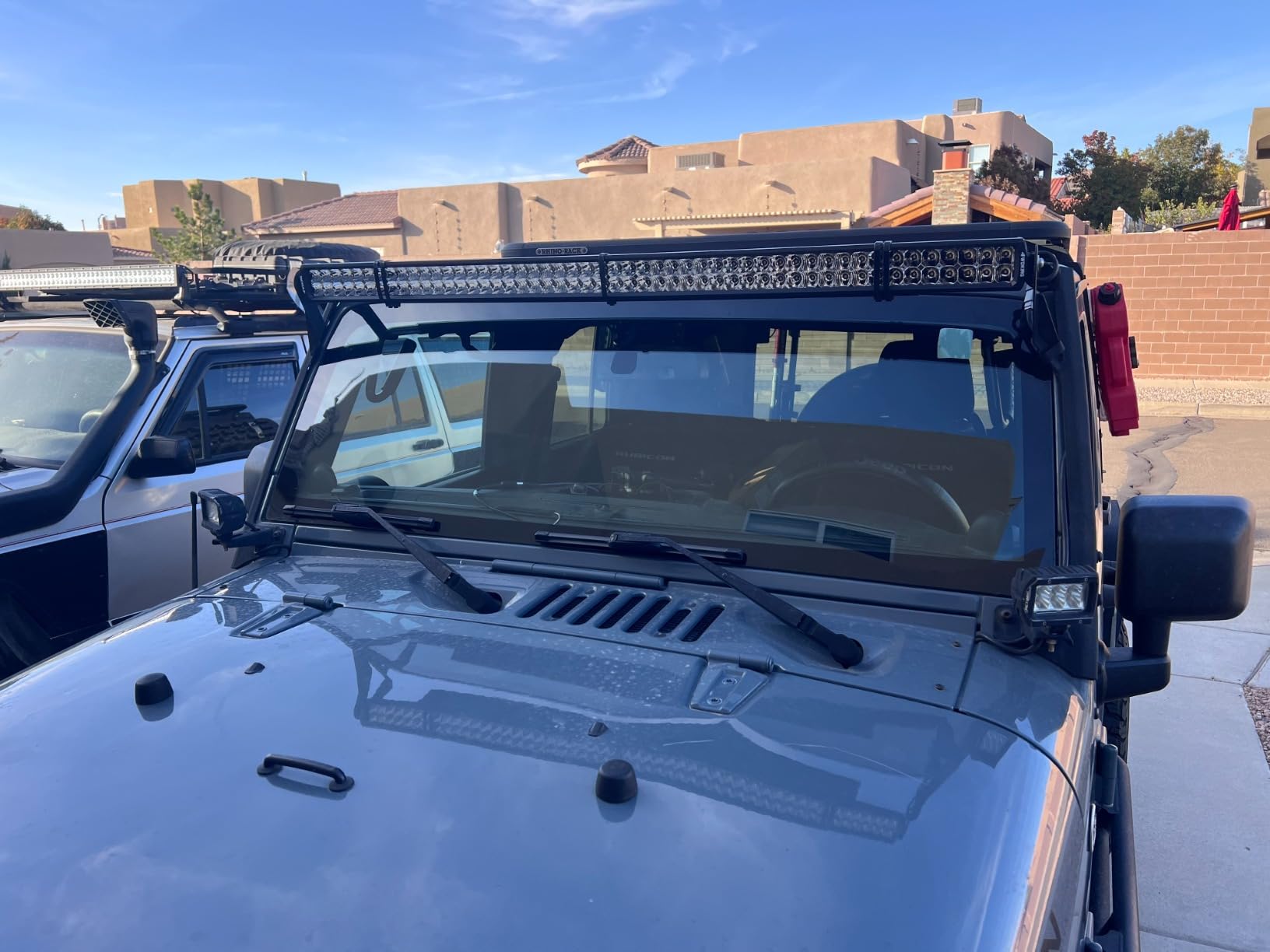 Gisafai 39 Inch Ladder Rack Wind Deflector Truck Reduces Noise | Roof Rack Wind Deflector with 3 Pcs Ring Clamps for Vans Car Trailer Pickup Fairing Accessories customer photo 2