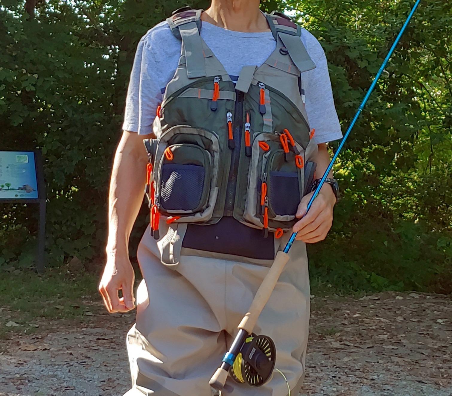 Fly Fishing Vest Backpack - Adjustable Lightweight and Quick-Dry, with 17 Pockets for Trout Bass Saltwater customer photo 1