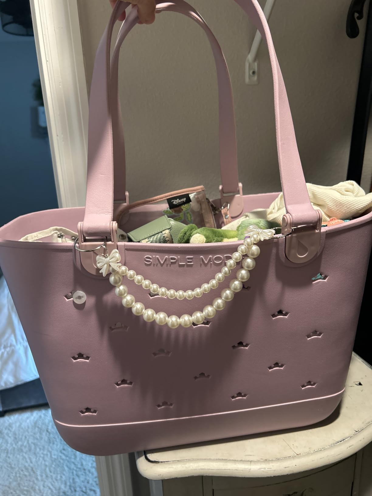 Simple Modern Waterproof Rubber Beach Bag | Large | Getaway Tote Bag with Zipper Pocket, Beach Tote & Pool Bag for Travel, Boat, Groceries | Beach Essentials | Sea Glass Sage customer photo 1