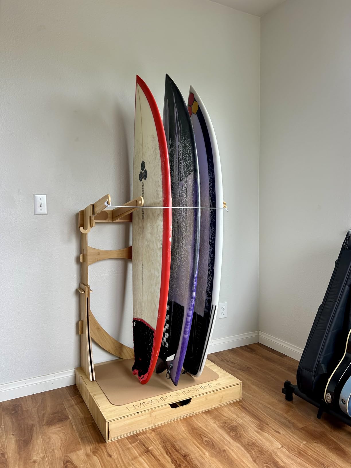 LISS Spirit Surfboard Rack Stand Holder for 3 & 4 Boards, Indoor Storage Display for Longboard, Shortboard, Snowboard, Wakeboard, Skateboard Up to 10Ft Long customer photo 2