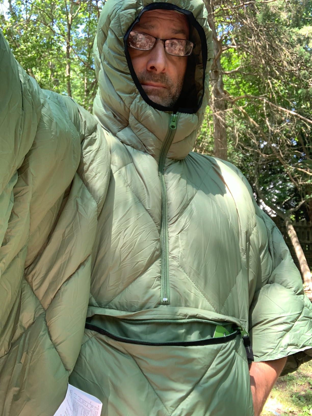 ATEPA Wearable Sleeping Bag Blanket Poncho | Recycled Insulation, Lightweight Wearable Blanket Poncho With Hood, Water Resistant Shell, Camping Festival Outdoor Comfort customer photo 1