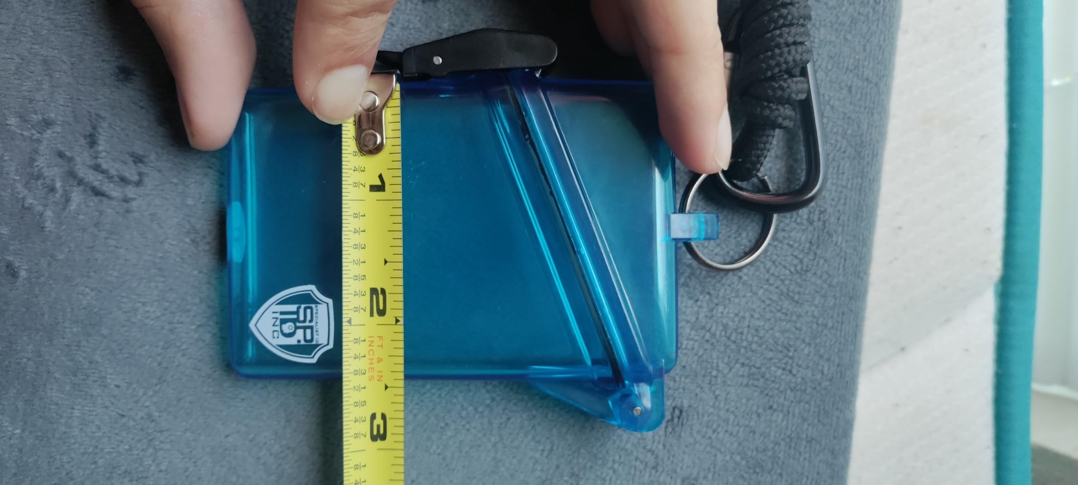 Waterproof ID Badge Holder with Lanyard & Clip - Money Holder for Swimming, Beach or Cruise - Clear Hard Plastic Water Proof Case for Key, Credit Cards & Travel by Specialist ID customer photo 2