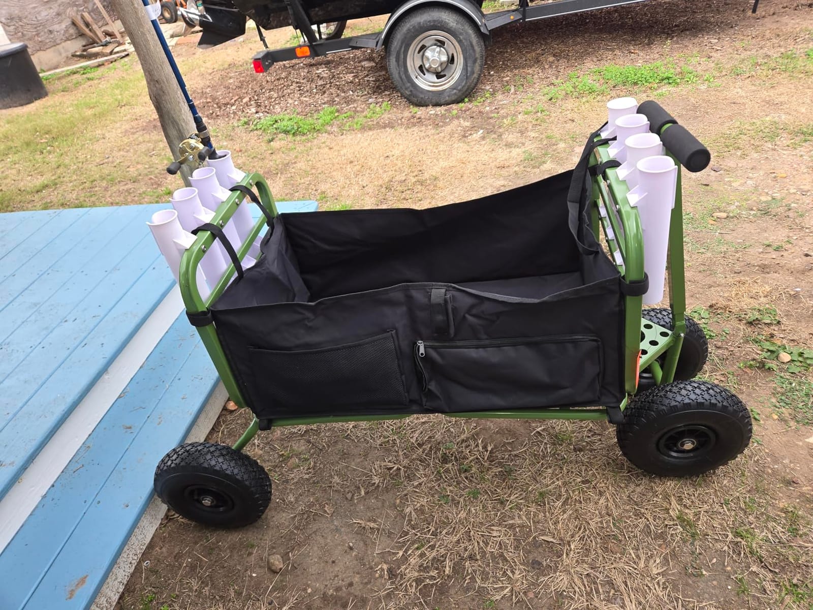 VEVOR Fishing Cart, 300 lbs Load Capacity, Foldable Fish and Marine Cart with Four 11