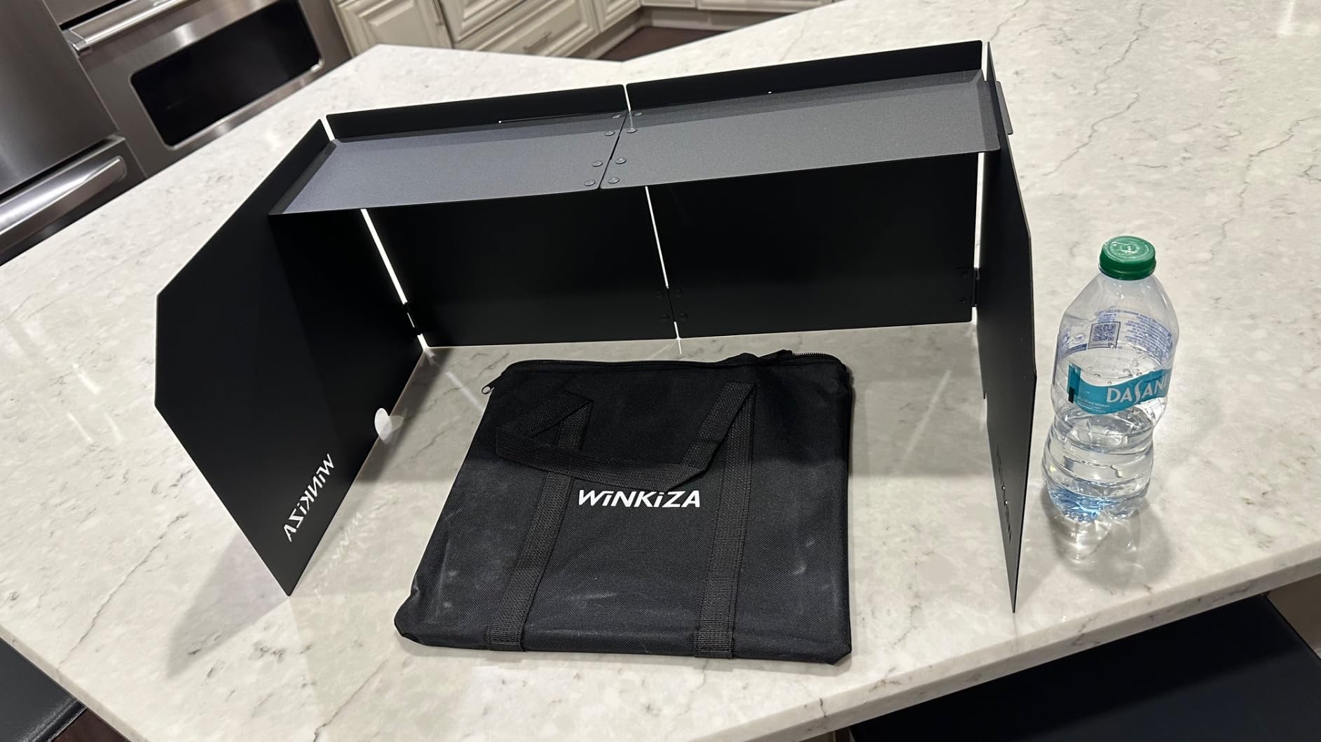 WINKIZA Camping Stove Windscreen Outdoor Foldable Gas Stove Windshield, Camping Wind Blocker with a Storage Bag for Butane Stoves, Propane Stoves, Camping, Hiking, Picnic, Cooking (Stove Not Included) customer photo 1