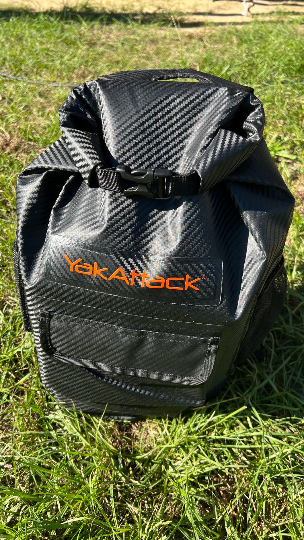 YakAttack 20L Dry Bag Waterproof Backpack - Black | Roll Top Waterproof Backpack for Men & Women | Dry Bag for Kayaking, Hiking, Boating & Camping | Front & Two Side Mesh Pockets | Kayak Drybag customer photo 1