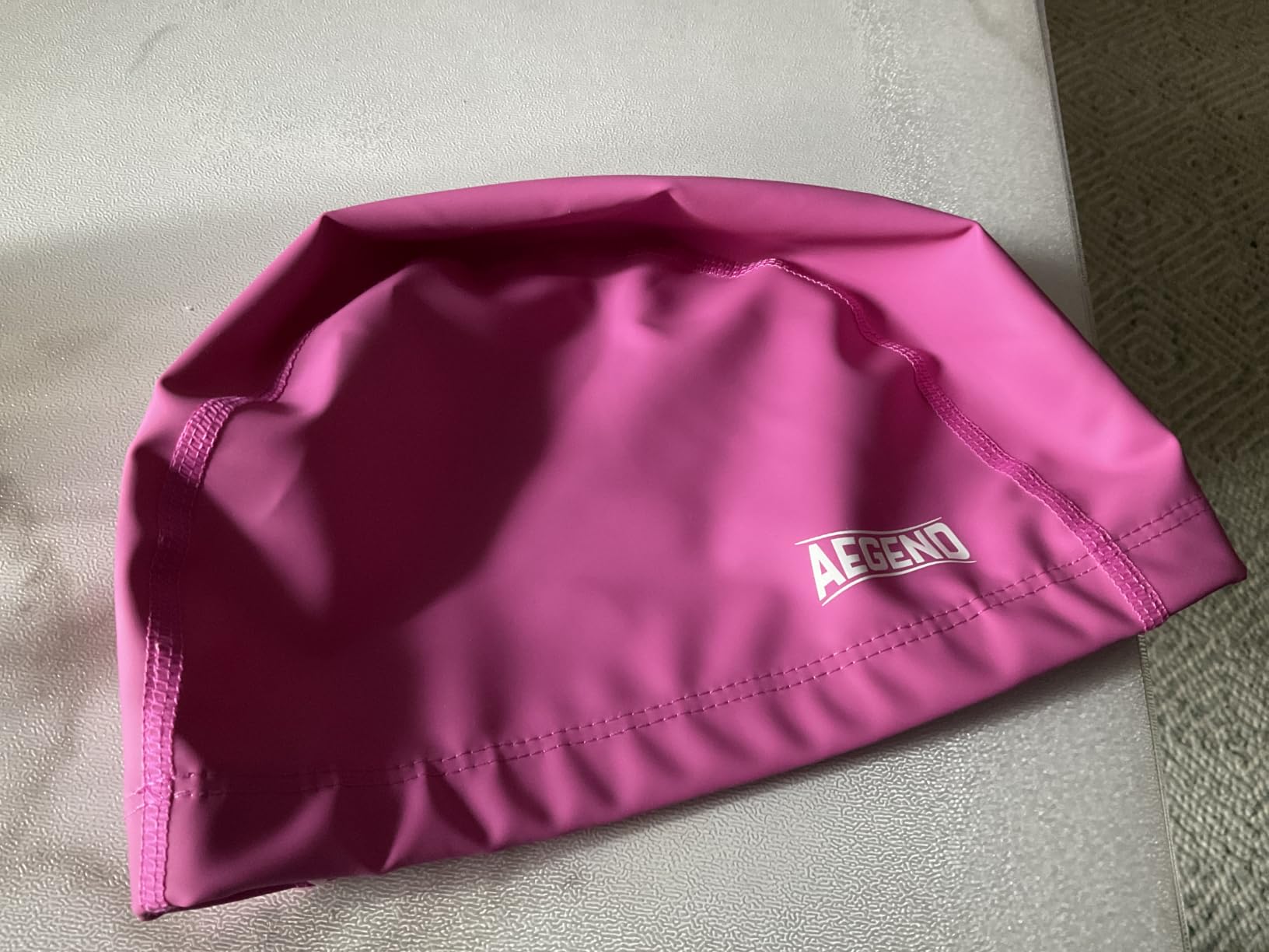 Aegend Fabric Swim Cap, Silicone Waterproof Layer - Breathable Cloth Swimming Cap, Keep Hair Dry with High Elasticity for Youth and Adult customer photo 1