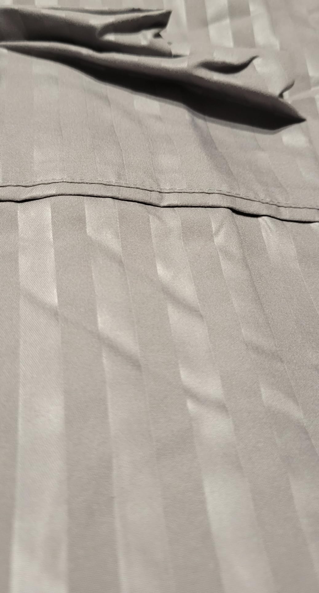 Kingnex 30x75x9 Striped 3 Piece RV Bunk Sheets Set for Narrow Twin Bed Grey | Soft Brushed 1800 Microfiber Bedding Set, Includes 1 Cot Size Fitted Sheet, 1 Flat Sheet, 1 Pillowcase customer photo 2