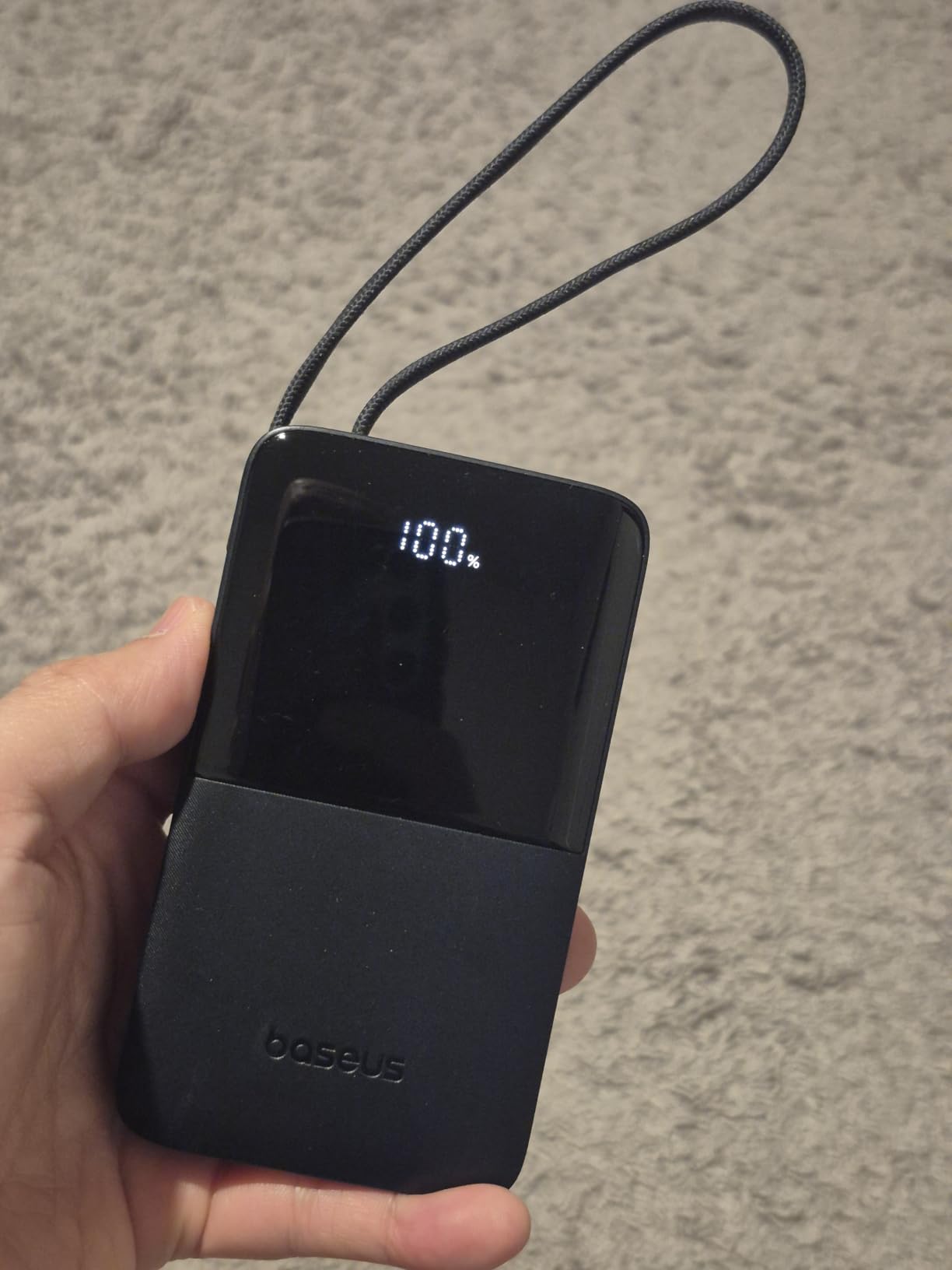 Baseus Portable Charger, 10000mAh Fast Charging Power Bank, 22.5W PD3.0 QC3.0 with Built-in USB-C Braided Cable customer photo 1