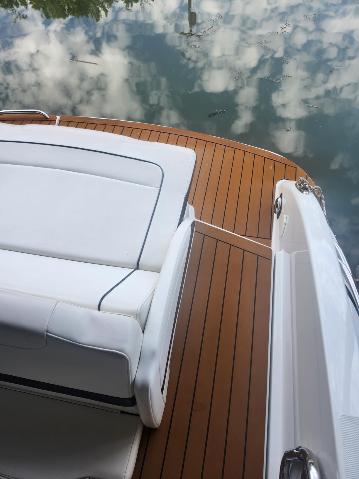 OCEANBROAD Boat Flooring EVA Foam Self-Adhesive Faux Teak Marine Decking | Double-layered Non-Slip 6 mm Marine Boating Sheet For Motor Pontoon Jon Boats, RV, Kayak customer photo 1