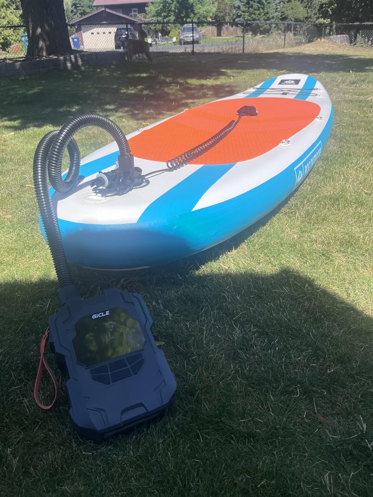 22PSI Electric SUP Pump, Rechargeable Paddle Board Pump | Dual Power Battery & 12V Car Air Pump, Portable High Pressure Inflator with Auto Shut-Off & Fast Charging for SUP, Kayak customer photo 1