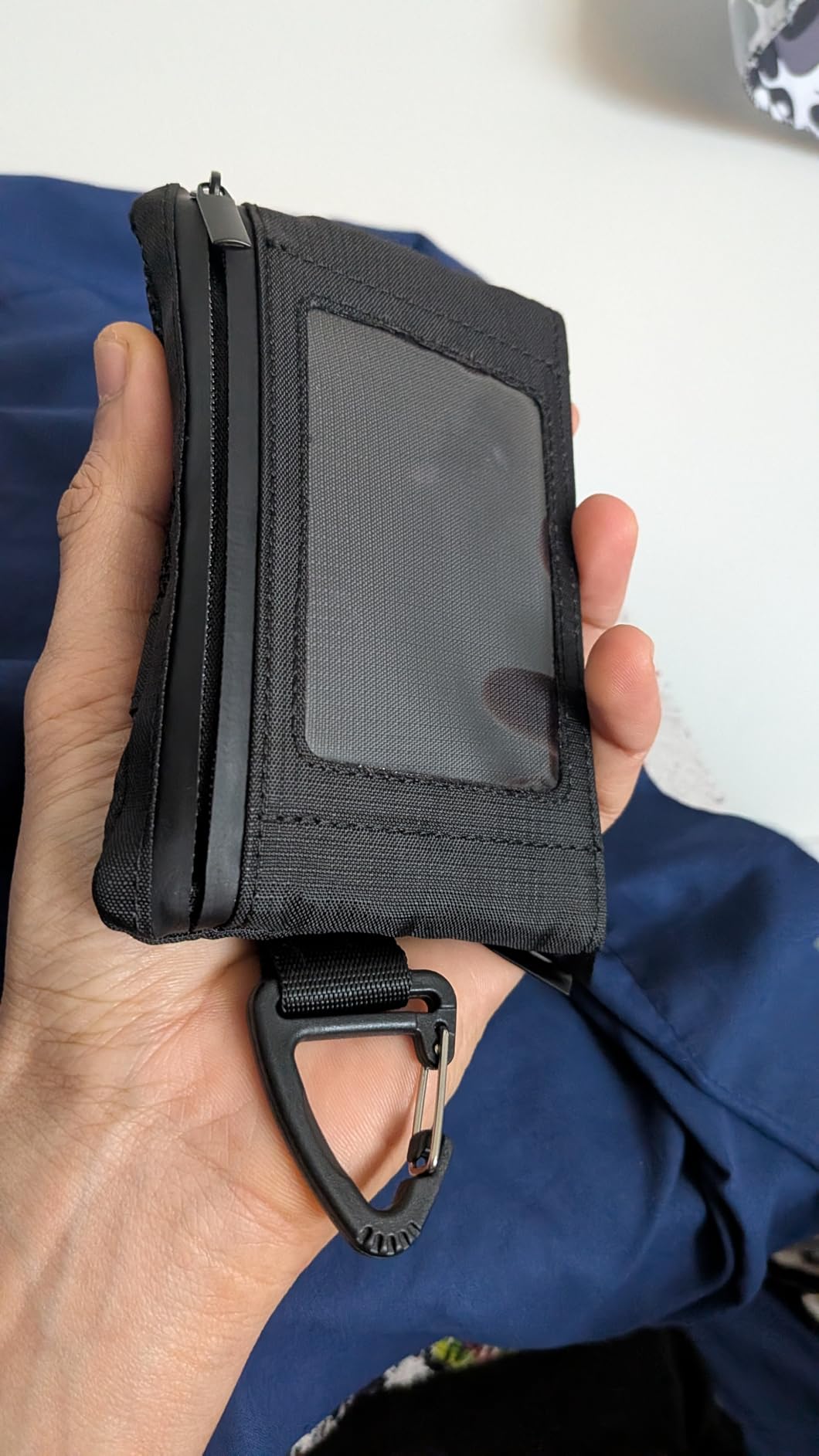 VULKIT Small Minimalist Wallet for Women and Men RFID Blocking, Zipper Coin Pouch with ID Window and Keychain, Water Resistant Travel Lanyard Wallet customer photo 2