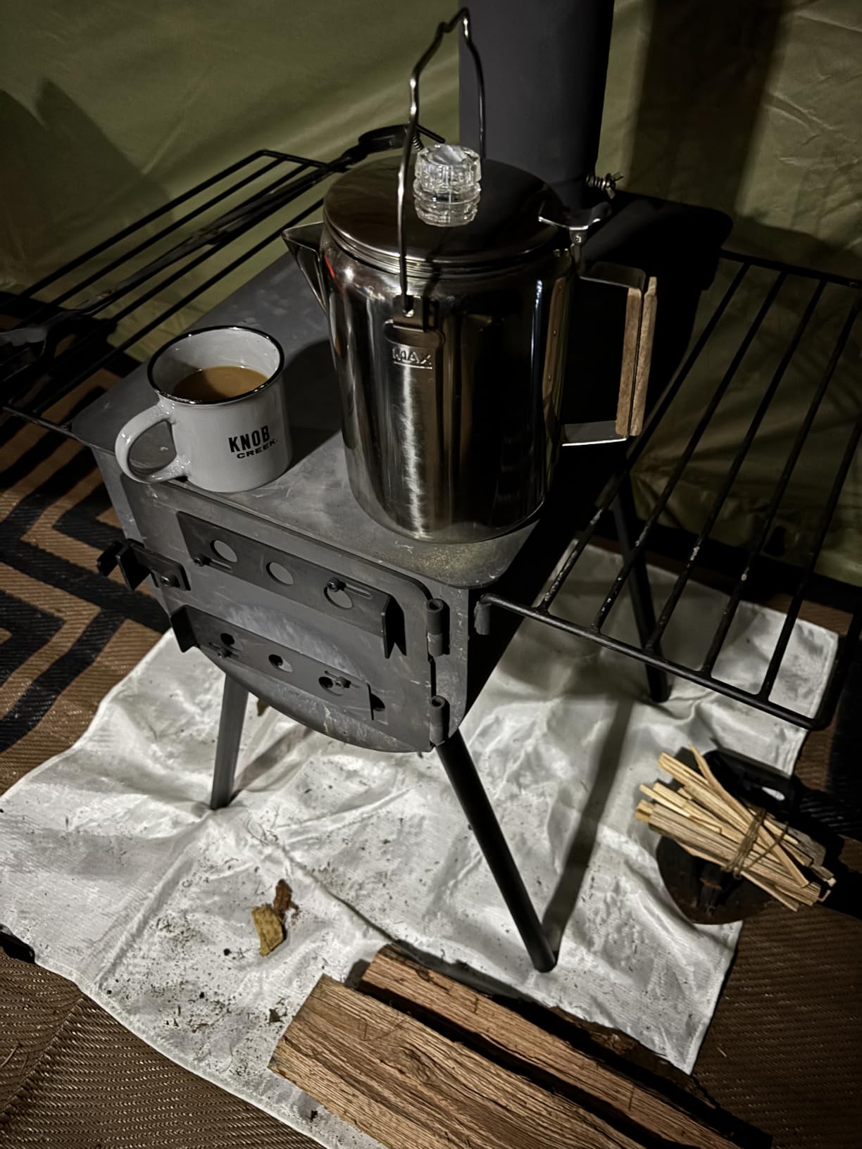 VEVOR 118in Camping Wood Stove, Portable Alloy Steel Tent Stove with 3000in3 Firebox, Outdoor Heating & Cooking Stove with Chimney Pipes & Gloves customer photo 2