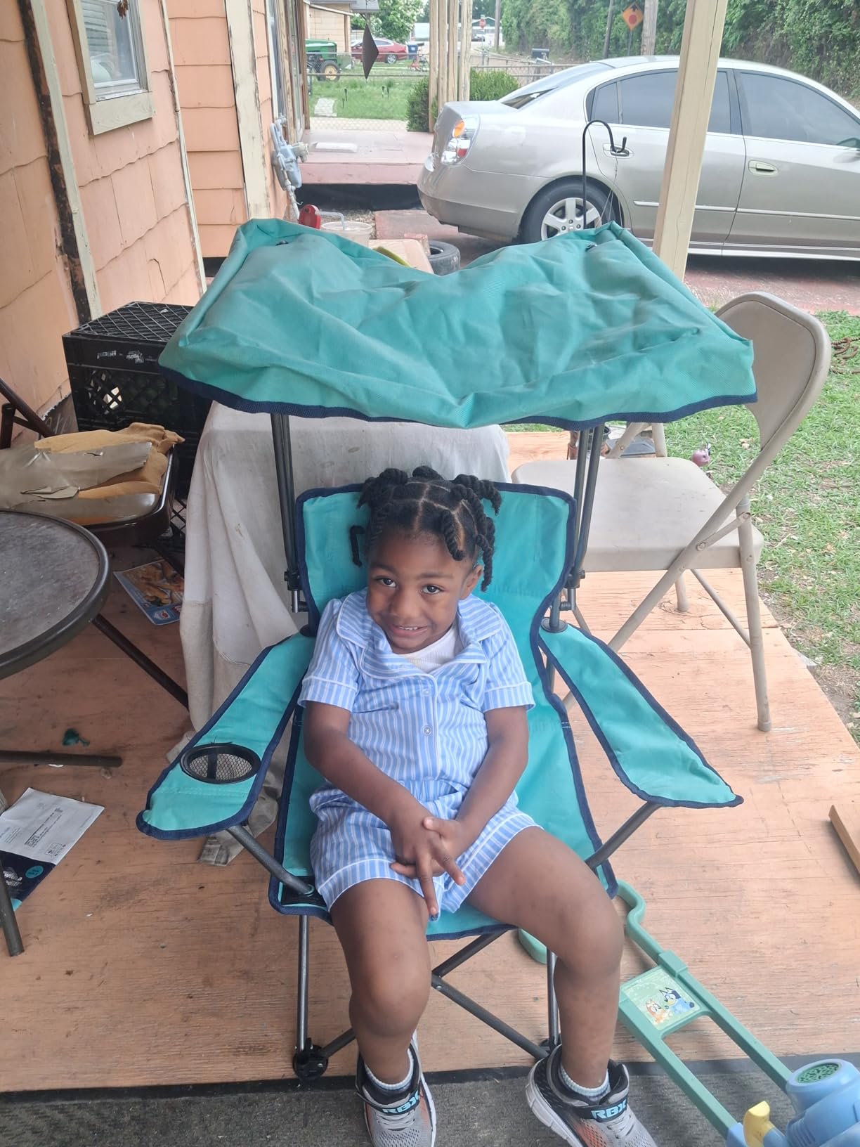 Venture Forward Youth Outdoor Canopy Chair with Adjustable Shade, Folding Kids Camping Chair with Cup Holder and Carry Bag customer photo 2