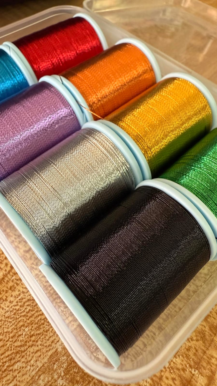 Aventik Metallic Fishing Rod Wrapping Thread for Guide Replacement | Rod Building 500D/100YDS 8PCS Metallic Nylon Thread Fishing Rod Building Supplies customer photo 1
