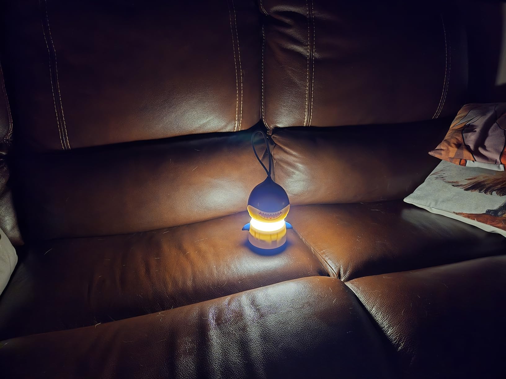 WORKPRO 2-Pack Kids RGB Camping Lanterns, Shark, Halloween & Christmas | Battery-Powered 5-Mode RGB Lantern with Soft 360° Glow and Lanyard customer photo 1