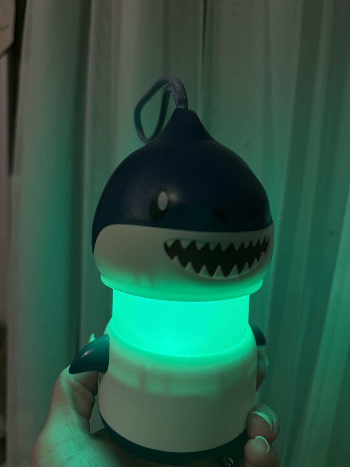 WORKPRO 2-Pack Kids RGB Camping Lanterns, Shark, Halloween & Christmas | Battery-Powered 5-Mode RGB Lantern with Soft 360° Glow and Lanyard customer photo 2