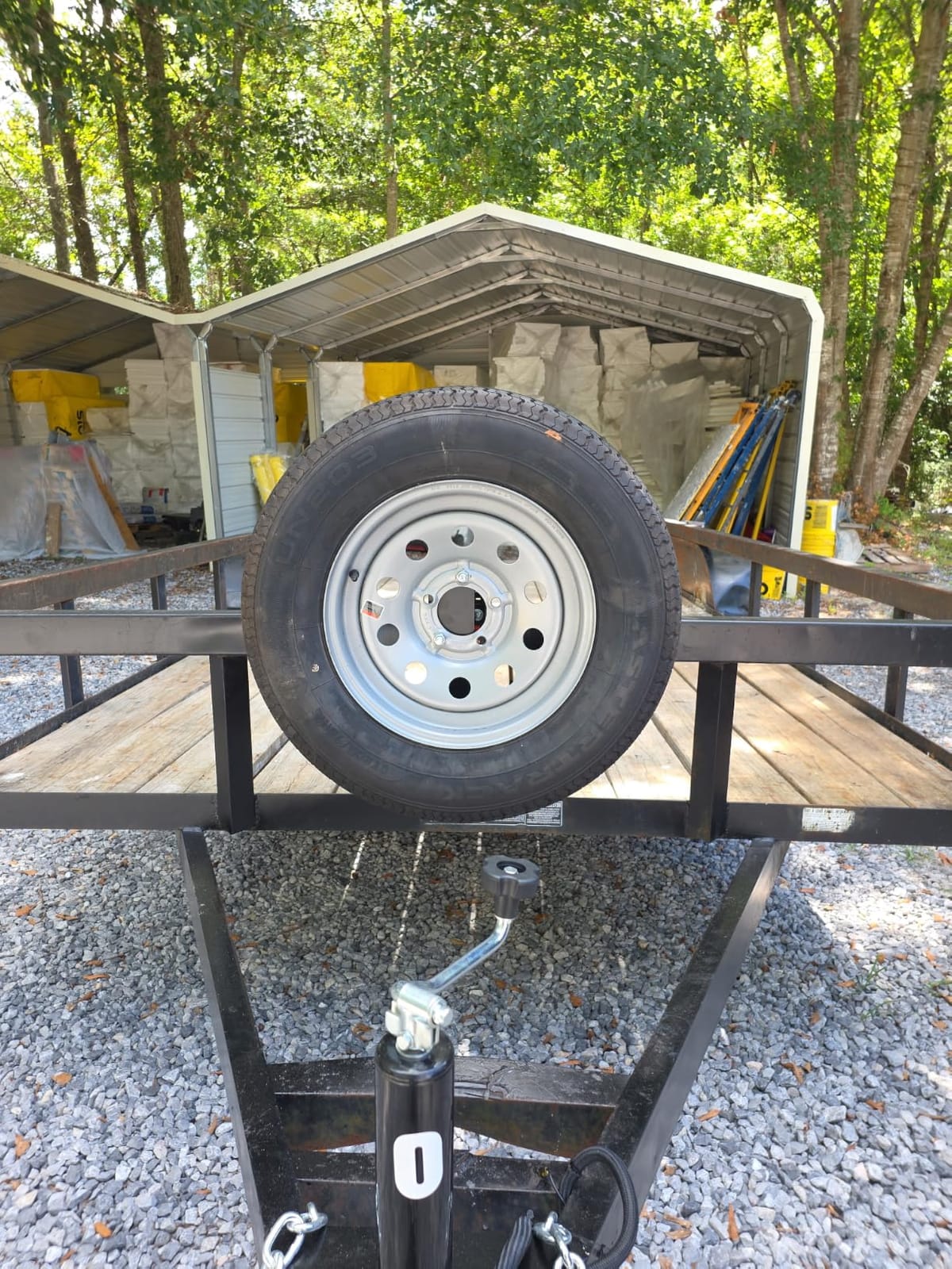 PAULINN 3-Nuts Upgraded Trailer Spare Tire Mount w/Anti-Theft Rope, Fits 4/5/6/8 Lugs Wheels on 4