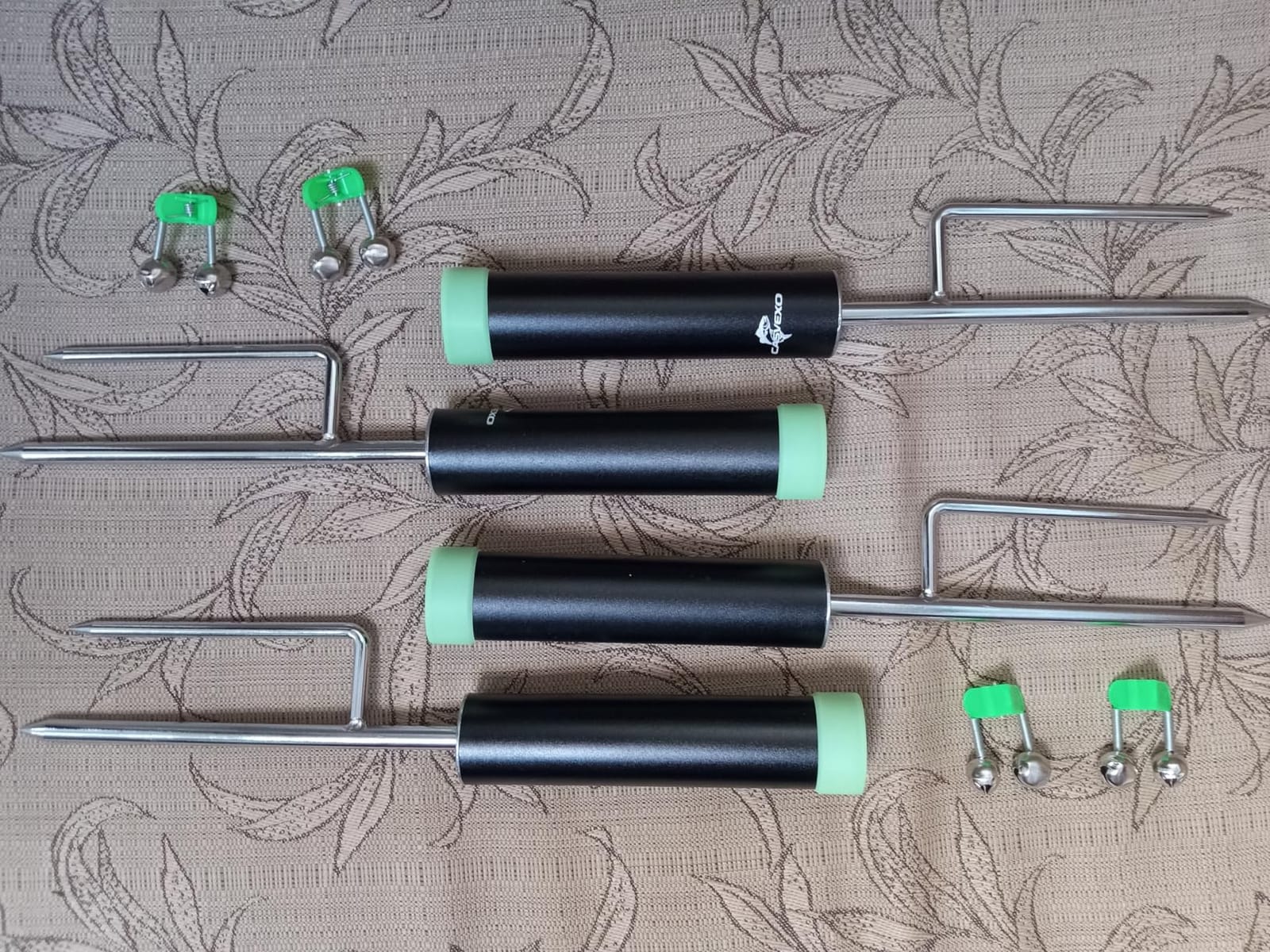 4 Pack Fishing Rod Holder, Aluminum Fishing Pole Holder for Ground, Rod Holders for Bank Fishing, Double Spike Support, 4 Free Alarm Bells customer photo 2