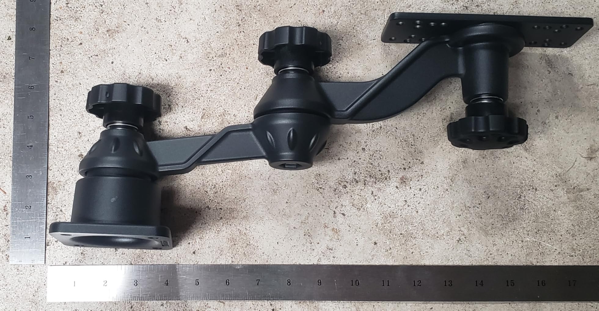 Aluminum Fish Finder Mount, Marine Electronics Mount with Reinforced Dual-Joint Adjustable Arm for 7