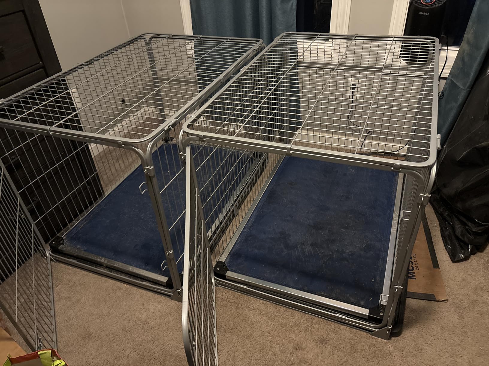 ZOMISIA Collapsible Dog Crate for Medium Dogs - 36 inch Escape Proof Metal Dog Kennel with Double Door, Easy Assembly Foldable Dog Cage with Removable Tray, Indoor Outdoor Use, Silver Gray customer photo 1