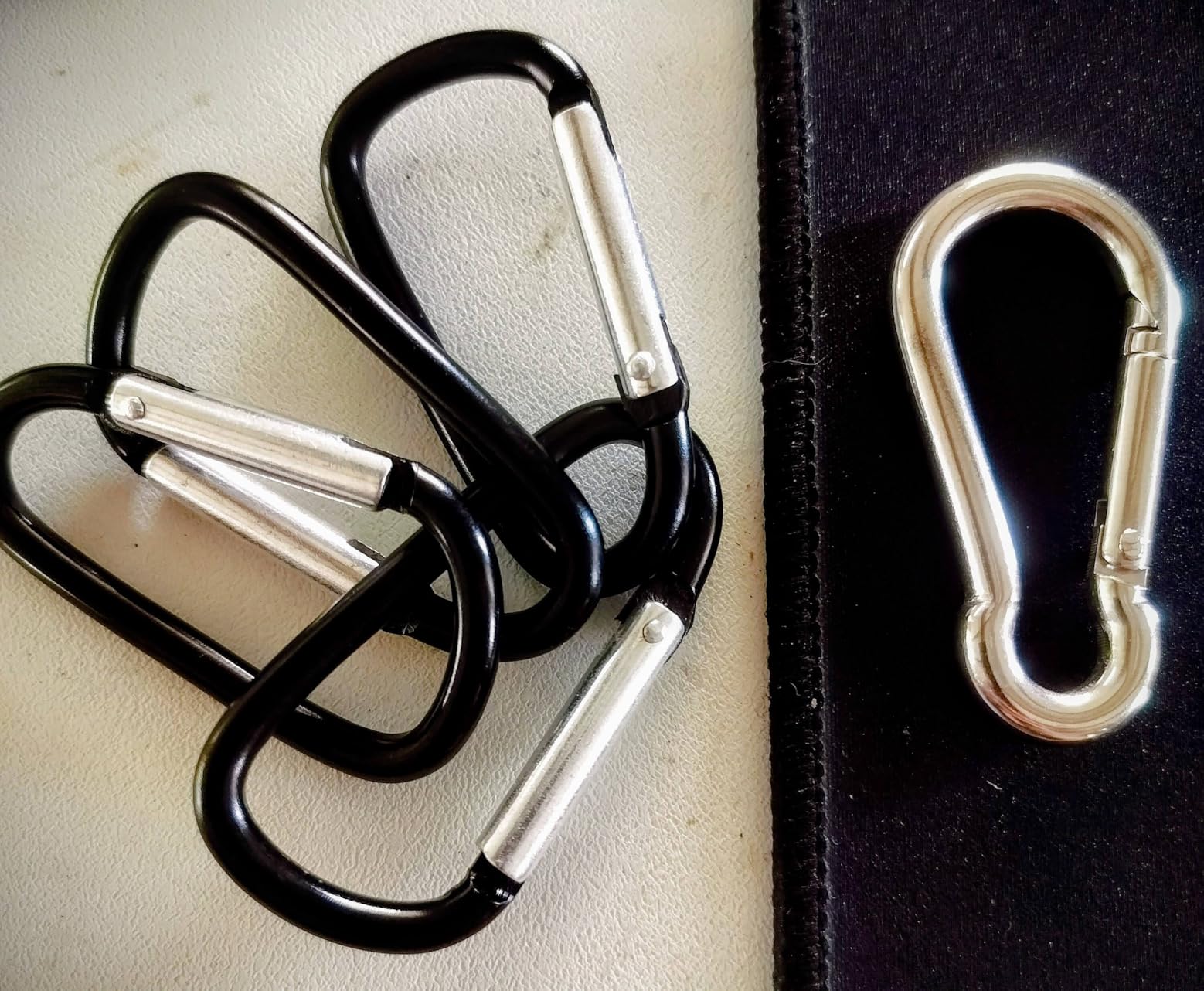 sprookber 316 Stainless Steel Carabiner Clip, Marine Grade Heavy Duty Spring Snap Hook for Outdoor, Boat, Hammock, Set of 5 customer photo 1