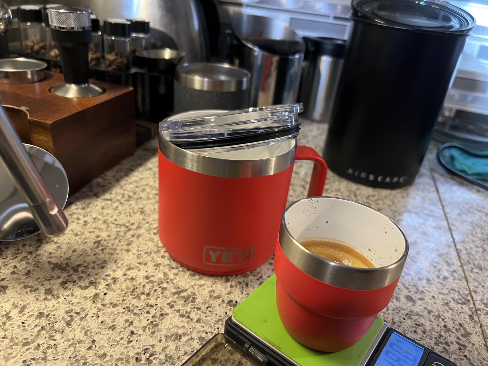 YETI Rambler 14 oz Ceramic Lined Stackable Mug, White | Double-Wall Vacuum Insulated, Stainless Steel with MagSlider Lid customer photo 1