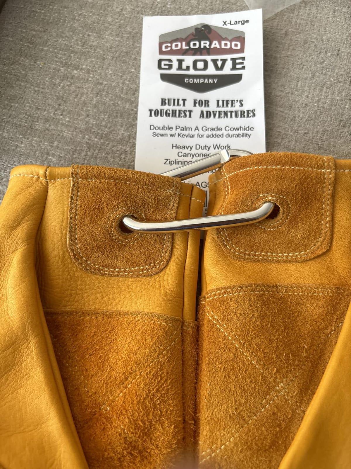 Colorado Glove Company Adventure Gloves for Ziplining, Rappelling, Belay, Canyoneering & Work, Double Palm, Sewn with Kevlar AG900K customer photo 1