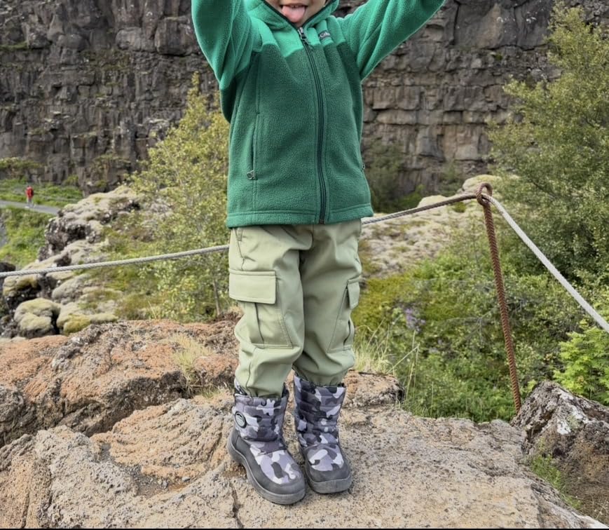 Toddler Warm Skiing Snow Pants Baby Boys Girls Waterproof Cargo Hiking Pants Kids Fleece Lined Winter Sweatpants customer photo 1