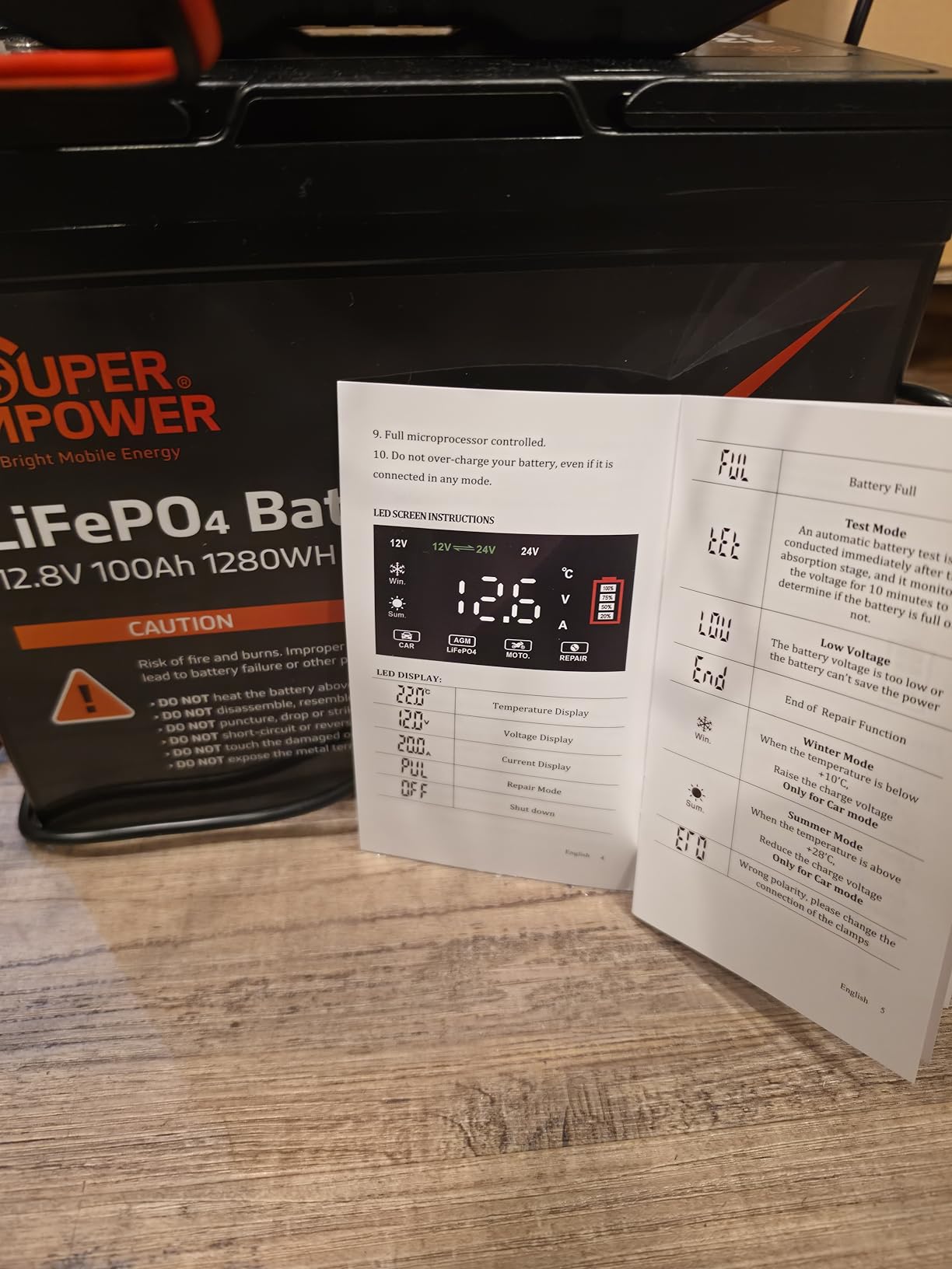 12V 100Ah LiFePO4 Battery, Group 24 Deep Cycle RV/Trolling Motor Battery | 1280Wh Capacity, 100A BMS, Low-Temp Cutoff, Supports 4P4S Expansion, Up to 20.48kWh, for RV, Trolling Motor, Marine & Solar customer photo 1