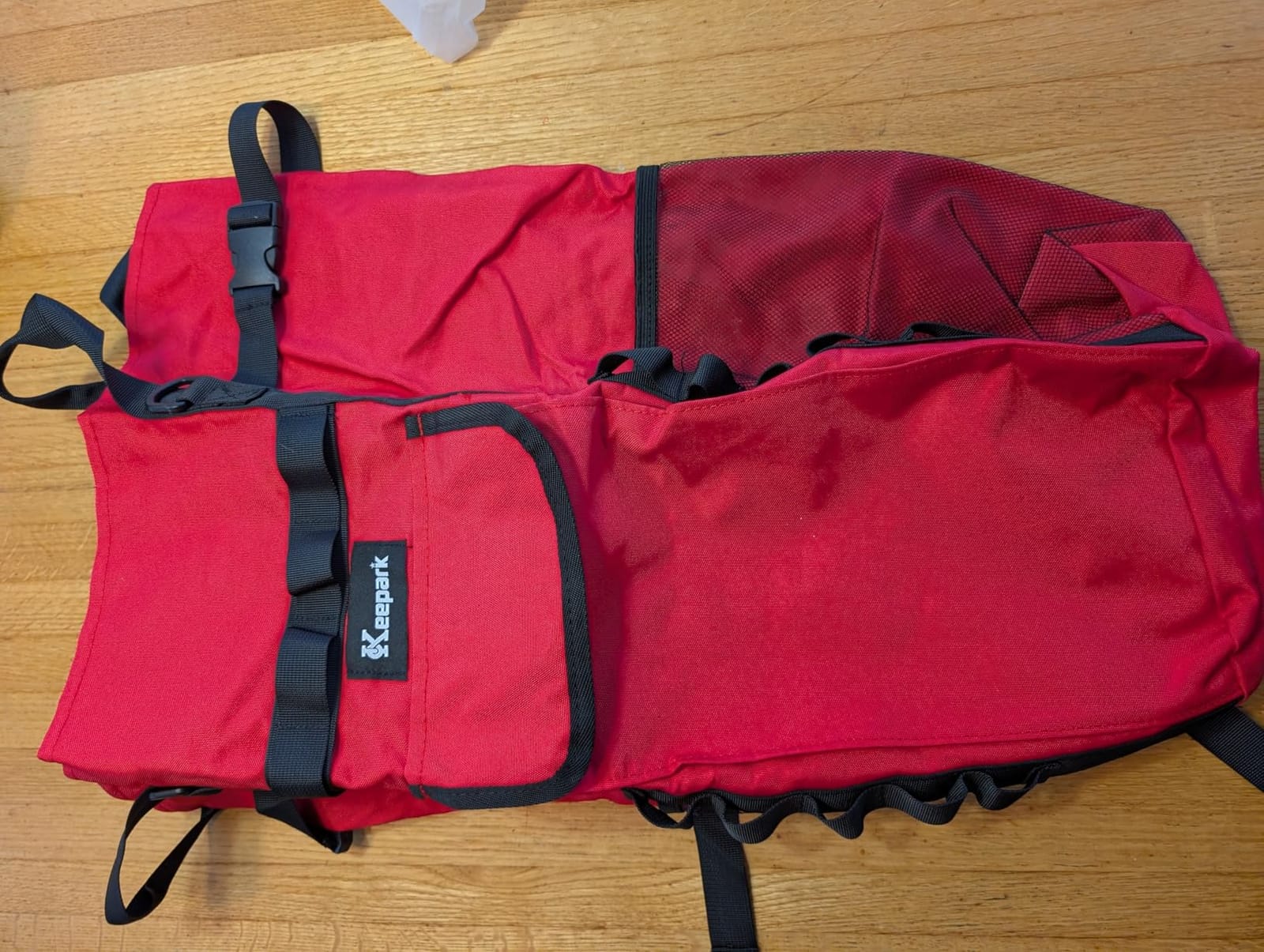 Rock Climbing Rope Storage Bag - Large Capacity Tree Rope Storage Backpack, Waterproof Oxford Outdoor Climbing Rope Bag With Adjustable Shoulder Straps - Red customer photo 2