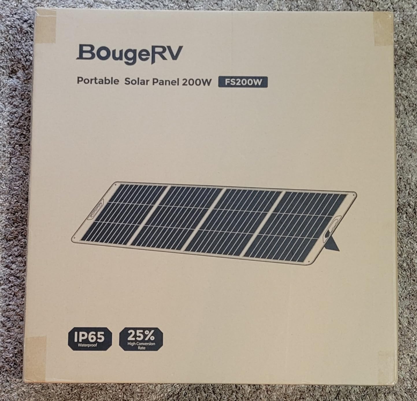 BougeRV 200W Portable Solar Panel, Fiberglass Solar Charger, Up to 25% Conversion High Efficiency, N-Type Foldable Solar Panel, IP65 Water Resistant for Camping, RV, Van, Boat, Hiking & Off-Grid Use customer photo 1