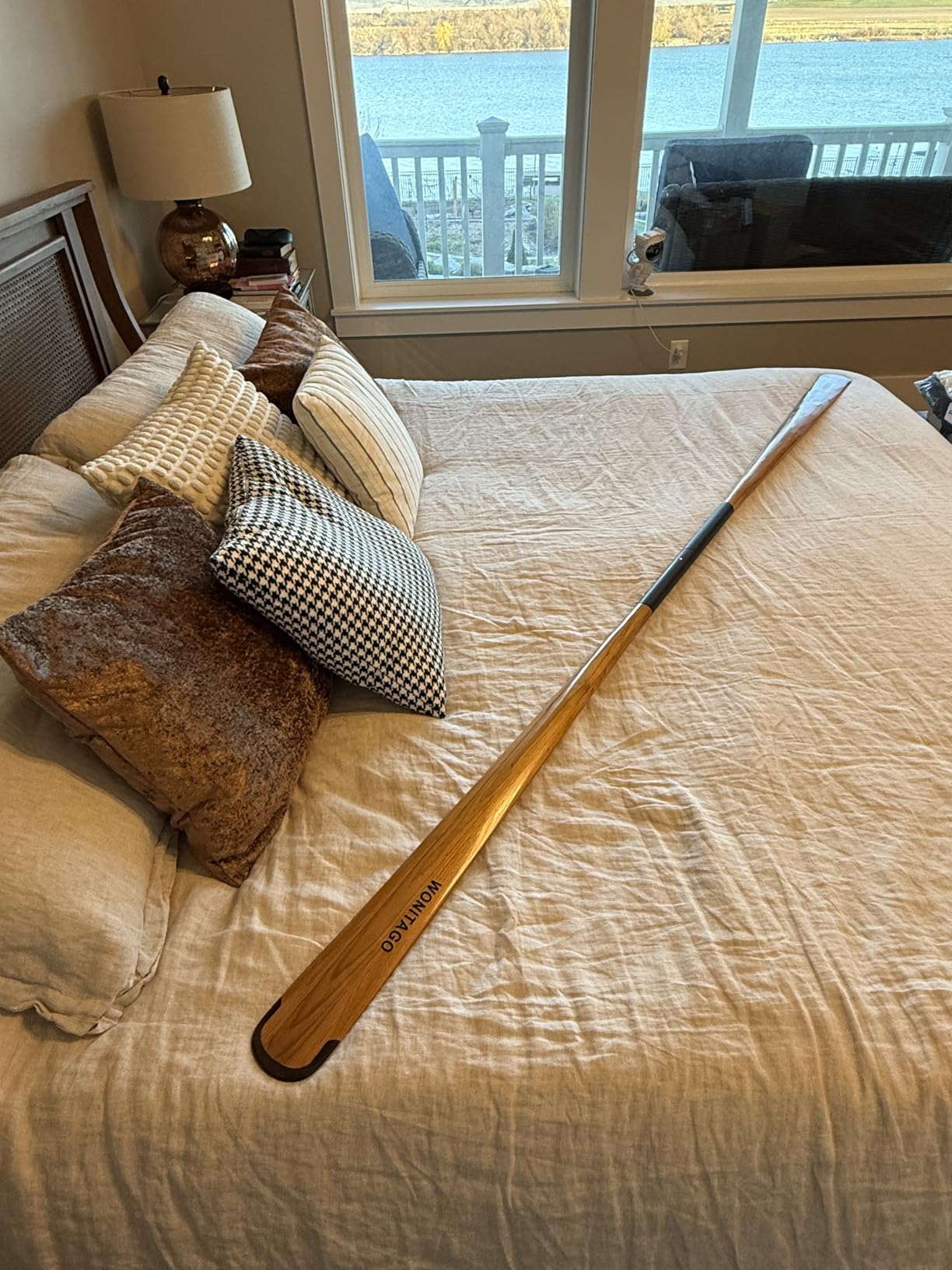Wood (Cedar) Greenland Paddle, Wooden Greenland Kayak Paddle | Anti-Collision Edge Design, 2-Piece with Paddle Bag, 84