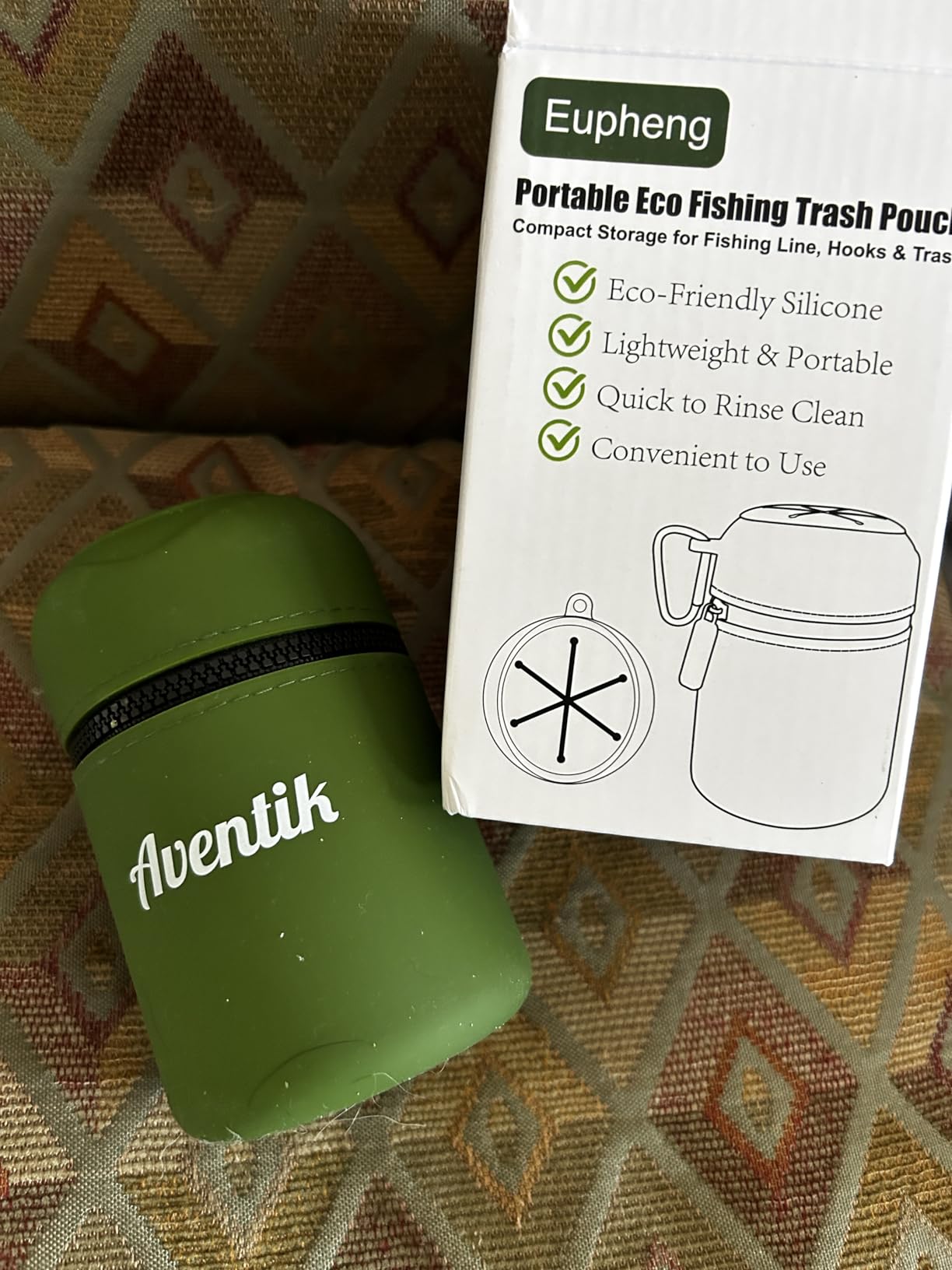 EUPHENG Portable Fishing Trash Pouch, Eco-Friendly Line Waste Container | Reusable Garbage Holder for Fishing, Hiking, Camping & Outdoor Activities customer photo 2
