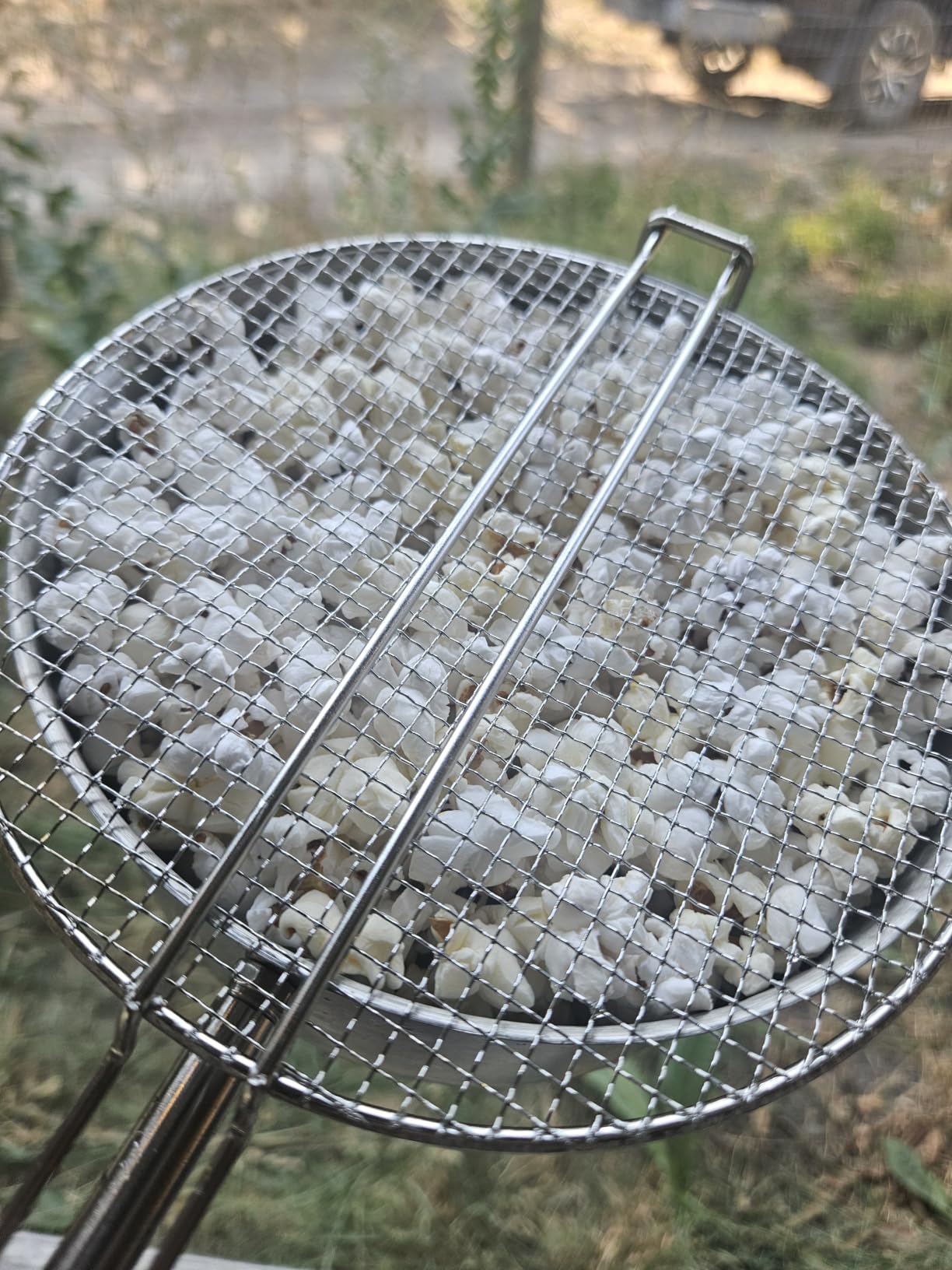 Begatter Non-Toxic Stainless Steel Campfire Popcorn Popper, 1.7 Quart | Food Grade Stainless Steel, Detachable Long Handle, Safe Popcorn Making Over Campfire, Fire Pit & Stovetop, Camp Cooking Gear customer photo 1