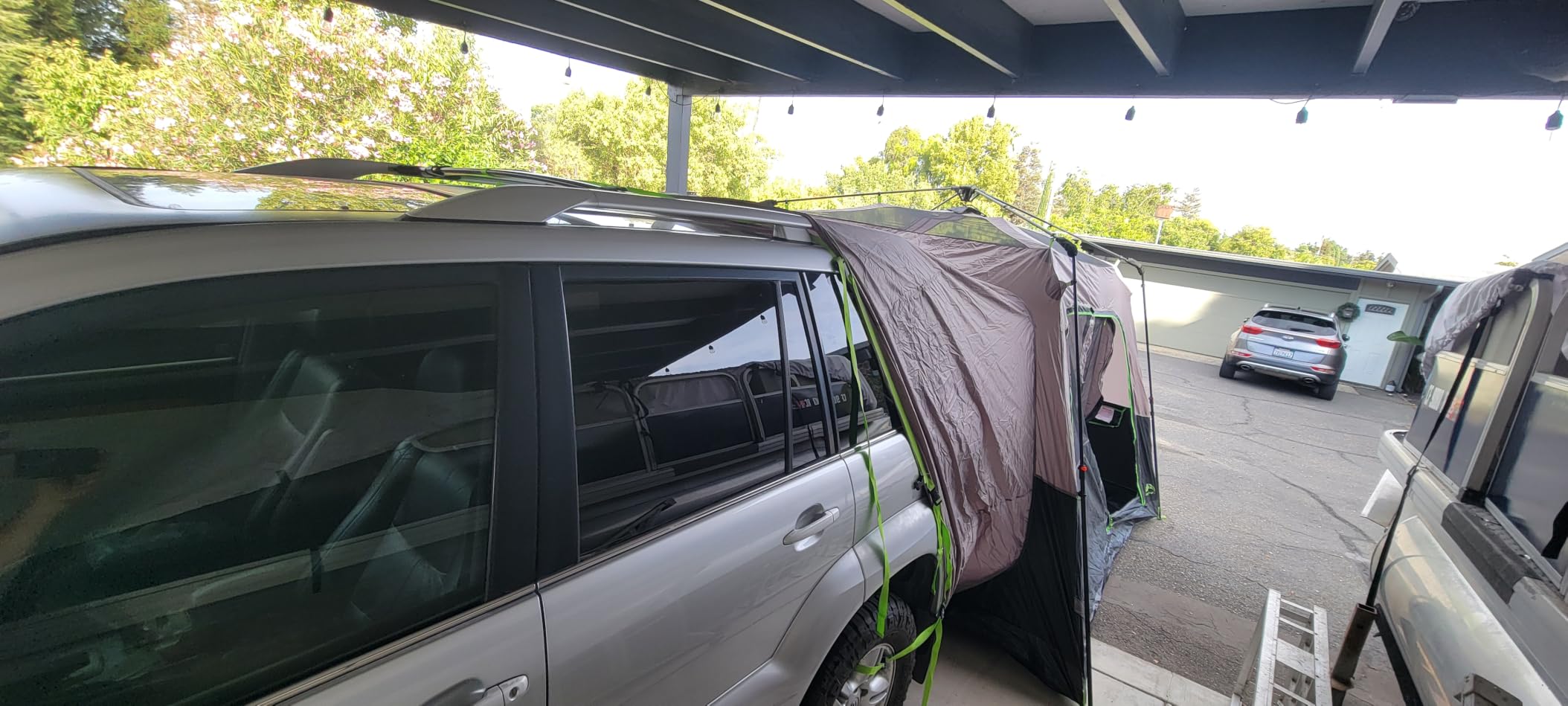 Happy Travel SUV Tents for Camping, 6 Person Instant Car Tent with Rainfly | 60 Seconds Easy Setup Pop up Tent, Waterproof Car Tailgate Tent, Cabin Tent with Expandable Carry Bag, 10'W X 10'L X 7.1'H customer photo 1