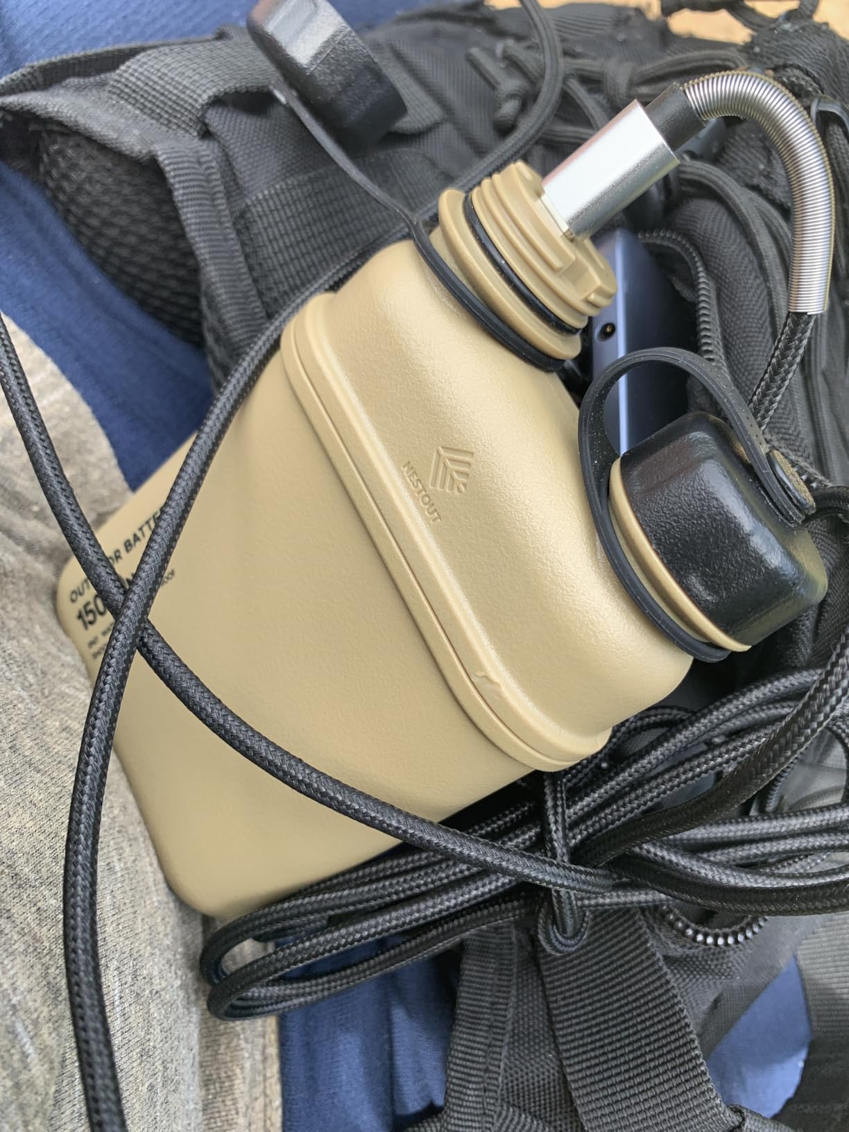NESTOUT Rugged Power Bank, 15000mAh Outdoor Charger, 32W USB-C Fast Charging PD, Waterproof IP67, Durable Shockproof, Battery Pack for iPhone Tablet Hiking Travel Camping (Olive Green, 15000mAh) customer photo 1