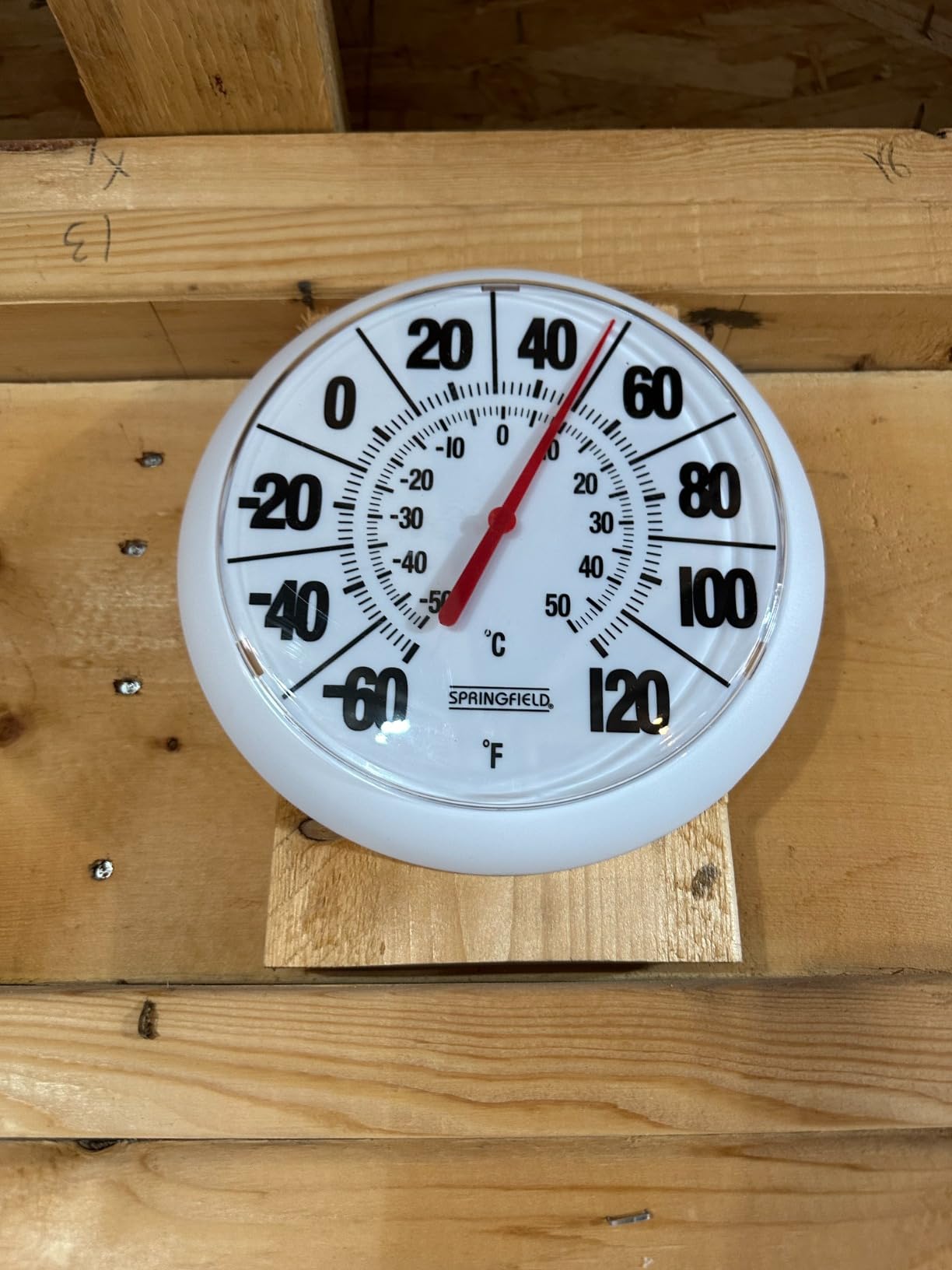 Springfield Indoor Outdoor Big and Bold Dial Thermometer, Wireless Thermometer with Easy to Read Large Numbers for Patio, Pool, and Indoor Areas, 8-Inch, White customer photo 1