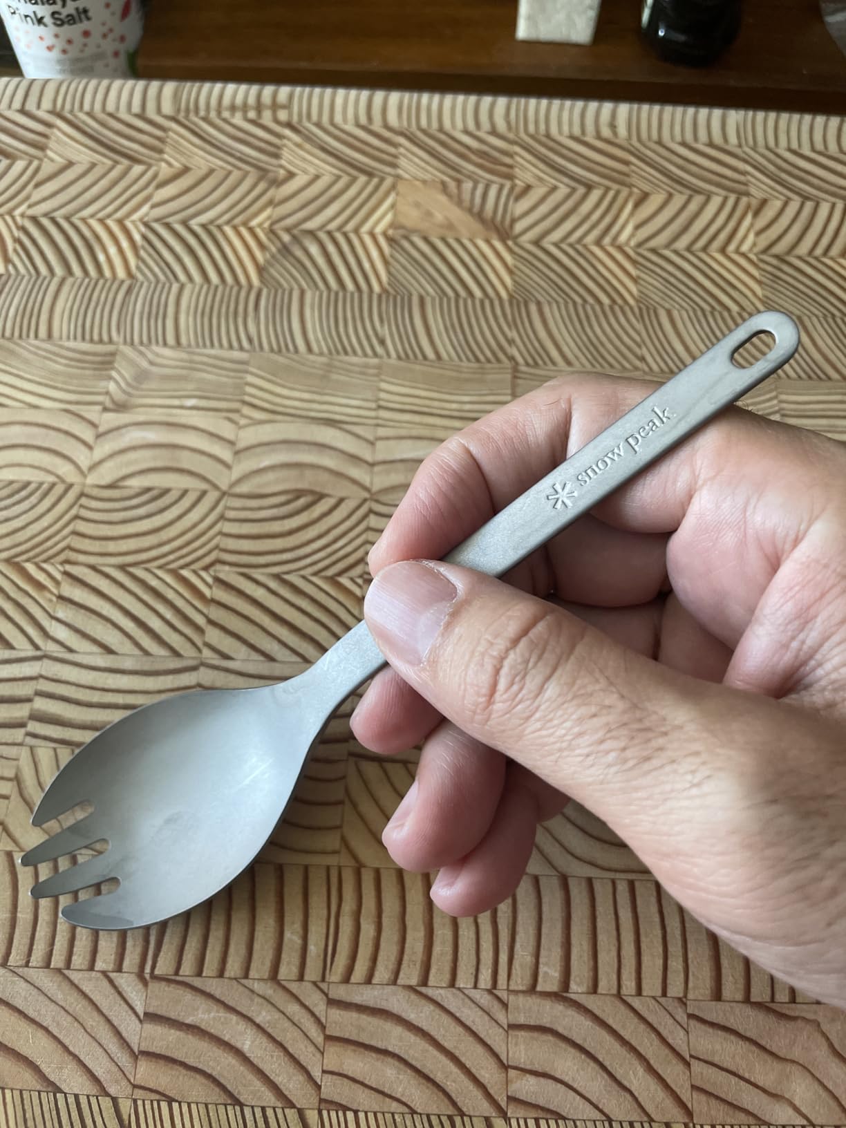 Snow Peak Titanium Spork for Outdoor Use, Portable and Durable, Premium Anodized Titanium customer photo 1