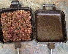 ROME Square Cast Iron Pie Iron Sandwich Cooker For Campfire Fire Pit and BBQ Use, Original Iconic Design, 28