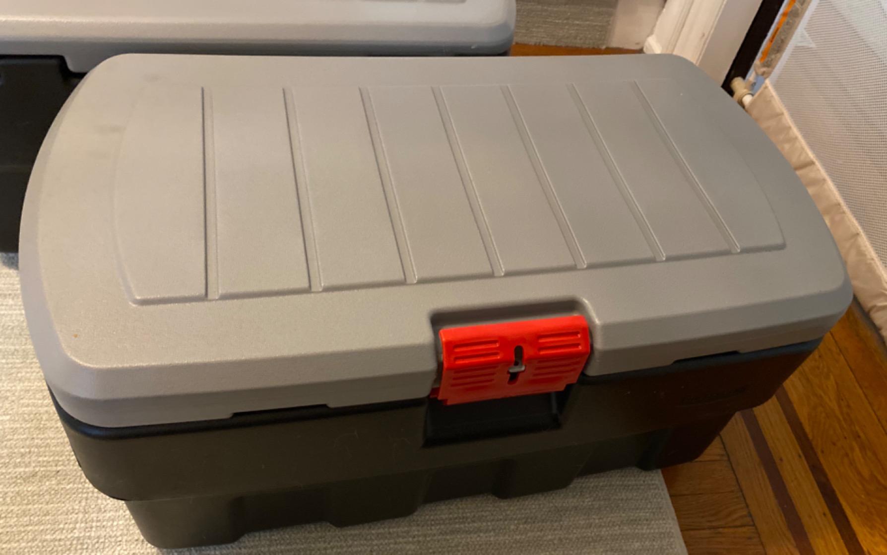Rubbermaid ActionPacker Lockable Storage Box, 35 Gal, Grey and Black, Outdoor, Industrial, Rugged customer photo 1