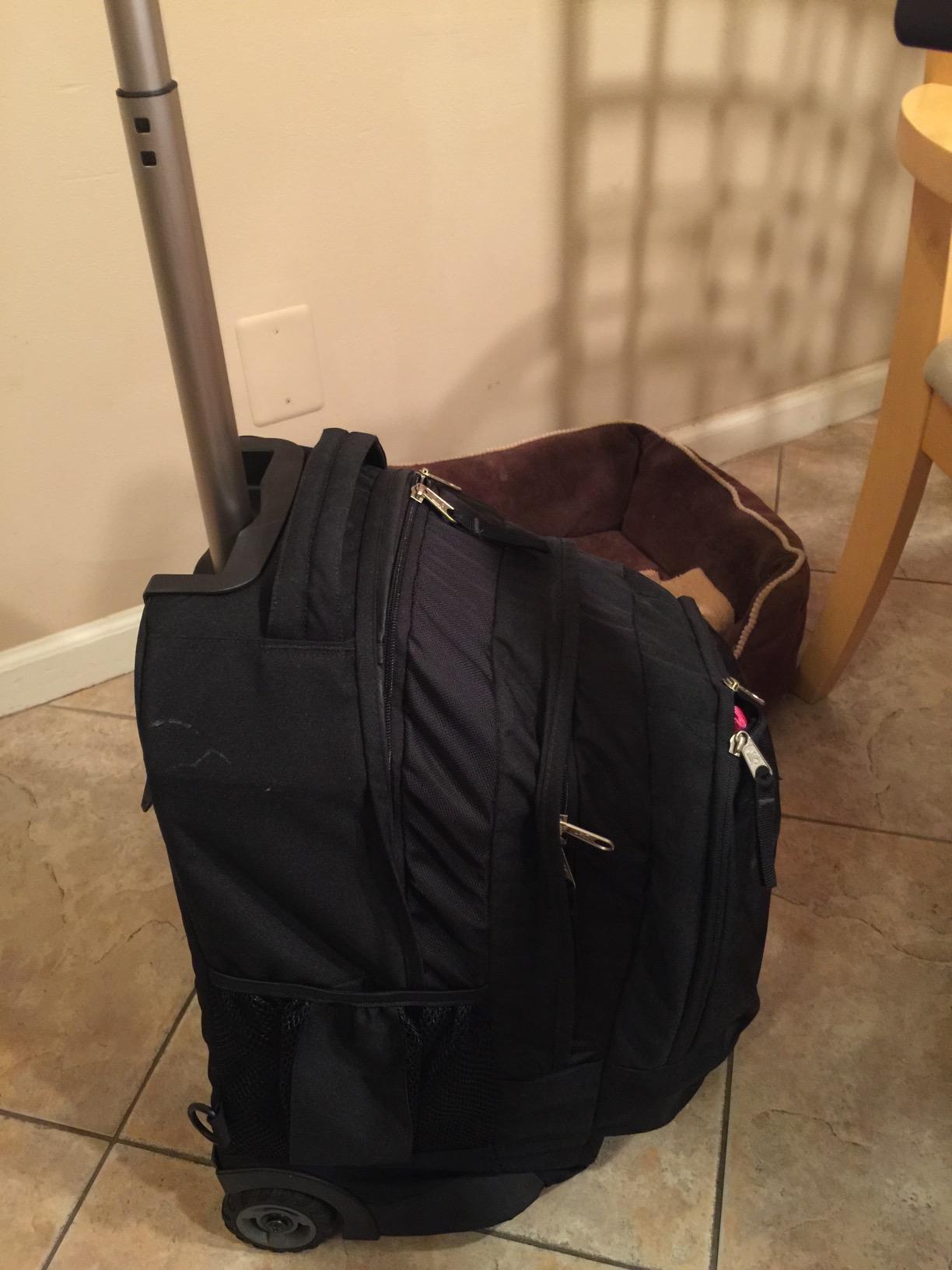 JanSport Driver 8 Rolling Backpack - Wheeled Travel Bag with 15-Inch Laptop Sleeve, One Size, Navy customer photo 2