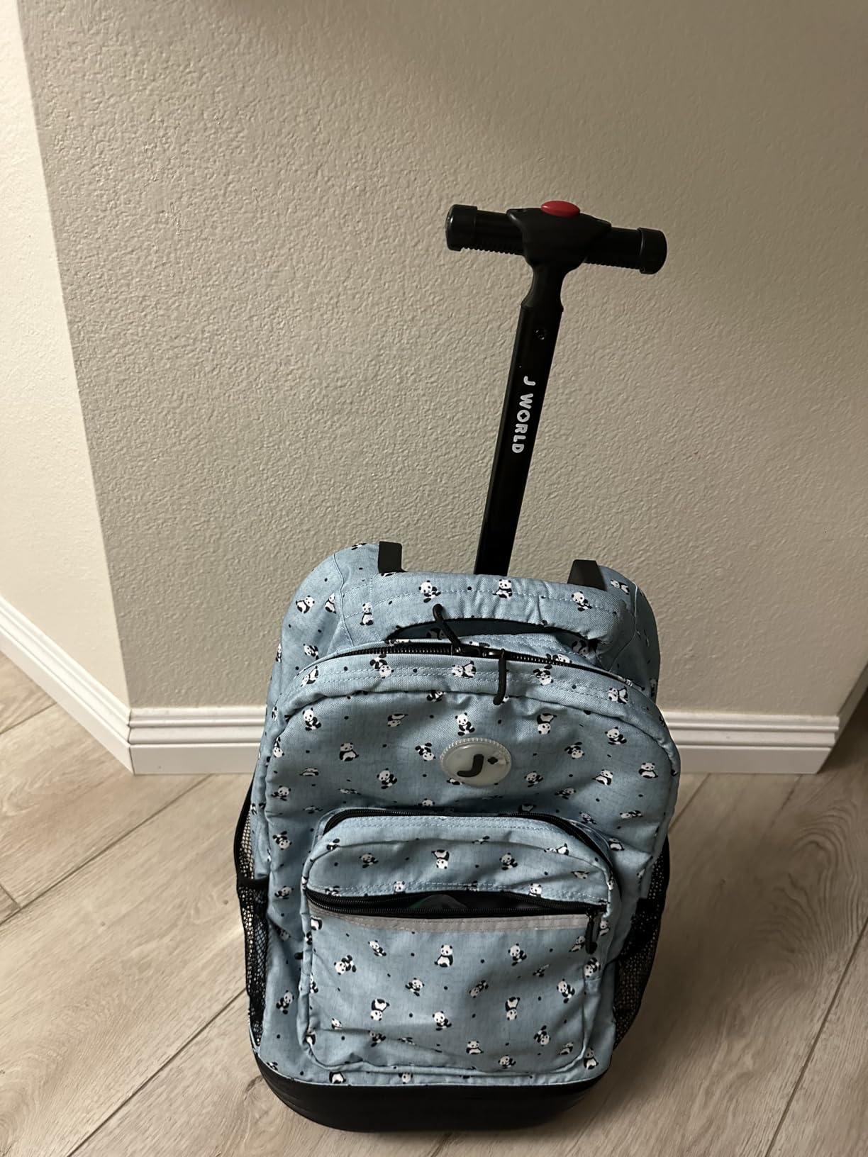 J World New York Sunrise Rolling Backpack, Black, One Size customer photo 2